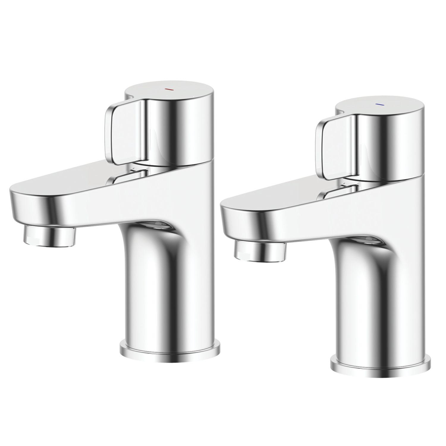 Swirl Caldew Chrome 120mm Standard Lever 2 Tap Holes Basin Pillar Tap (221XX)