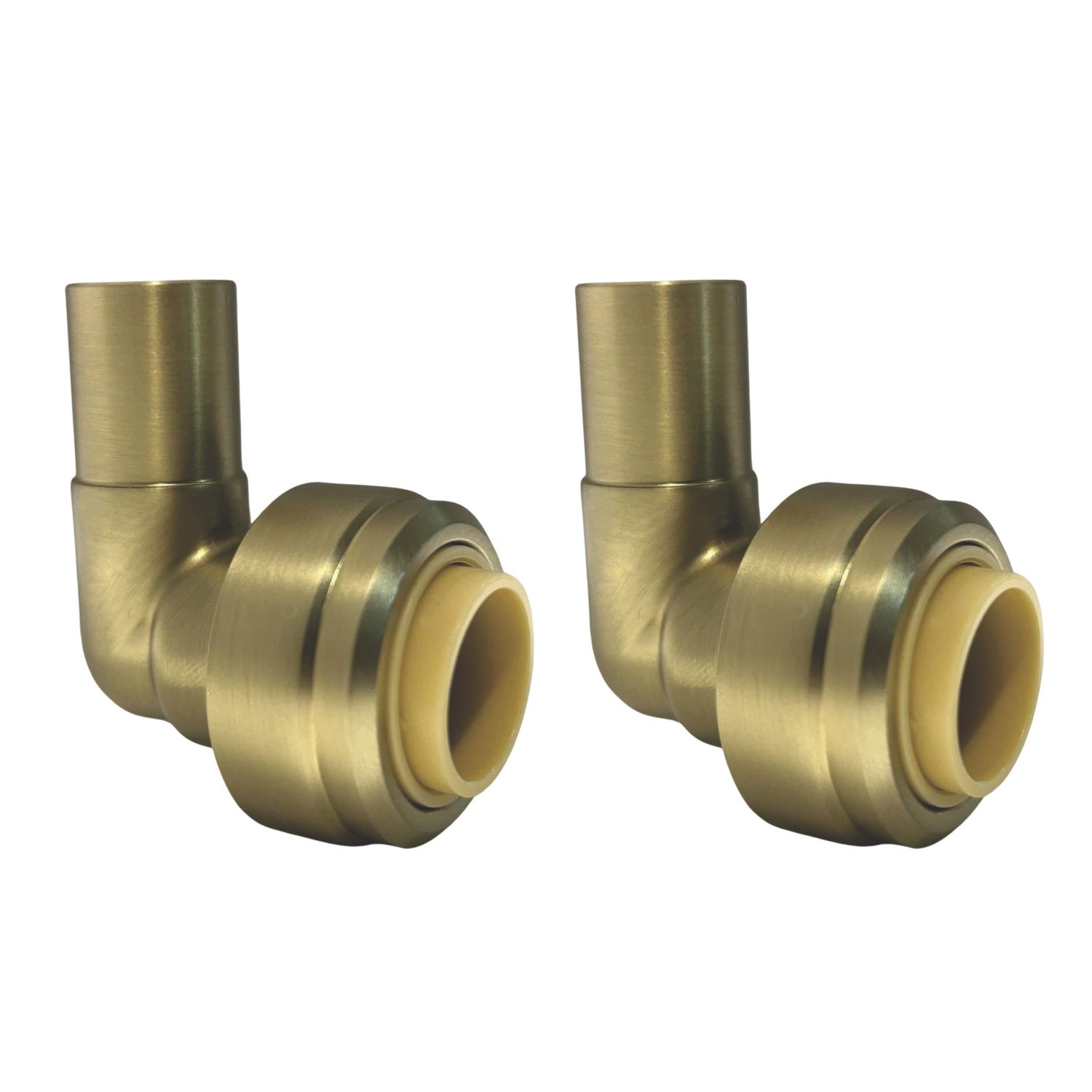 ETAL Brass Push-Fit Equal 90° Stem Elbow 15mm 2 Pack (221YU)