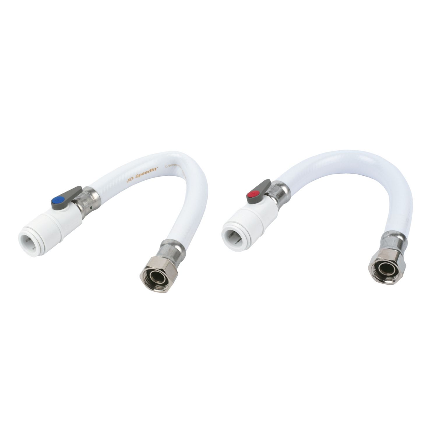 JG Speedfit Push-Fit Union Nuts with Service Valve 15mm x 1/2" x 300mm 2 Pack (22201)