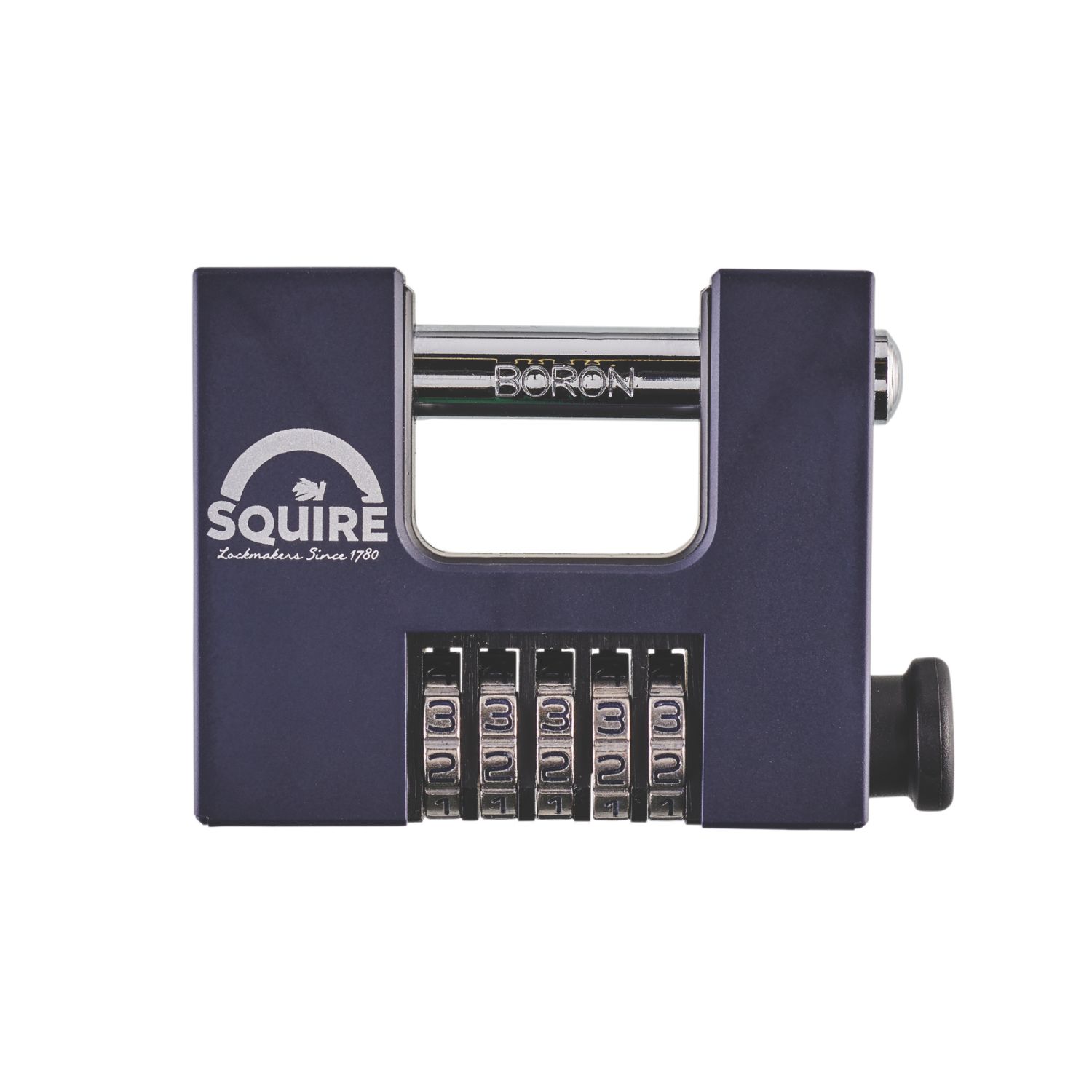 Squire Weatherproof Combination Block Padlock Blue/Chrome 85mm (2228T)