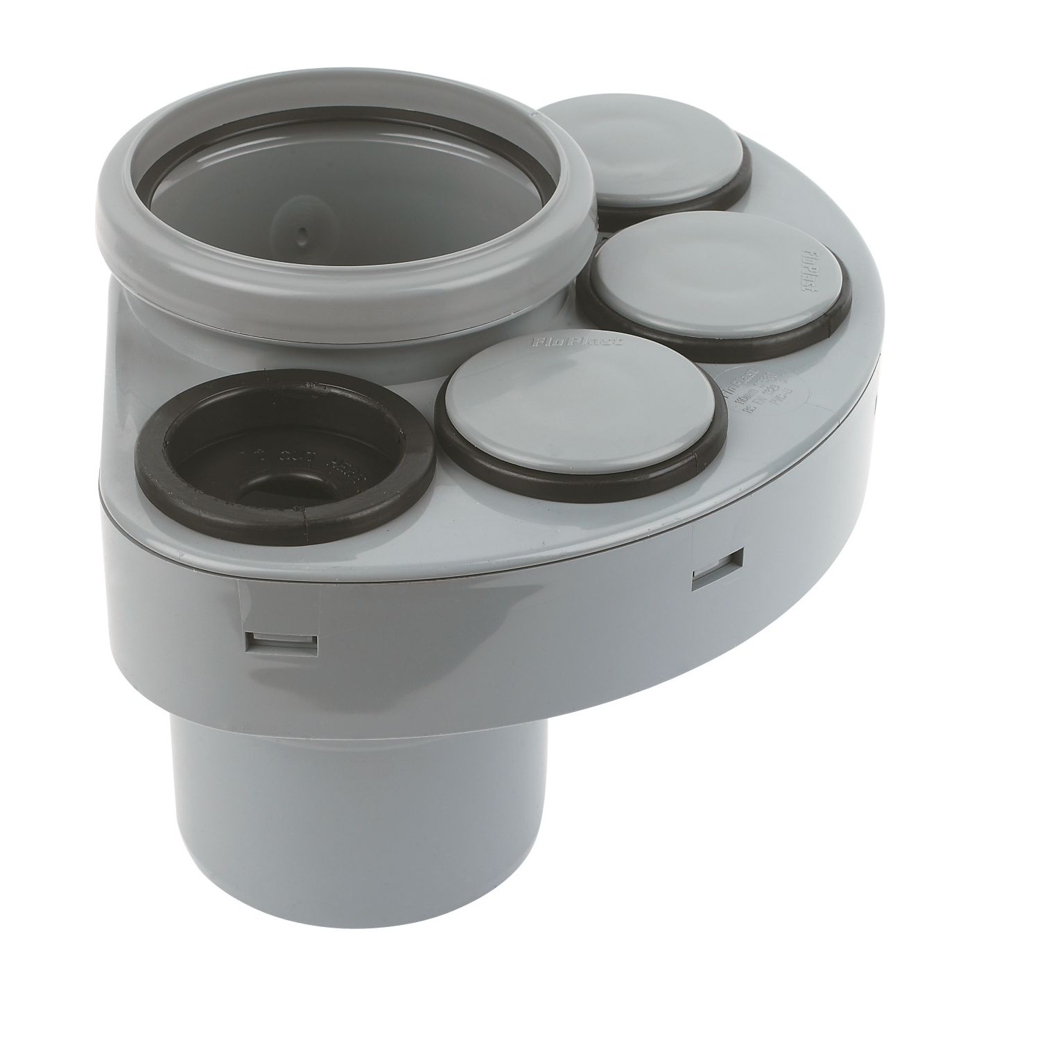 FloPlast Push-Fit 4-Boss Single Socket Waste Manifold Grey 110mm (22367)