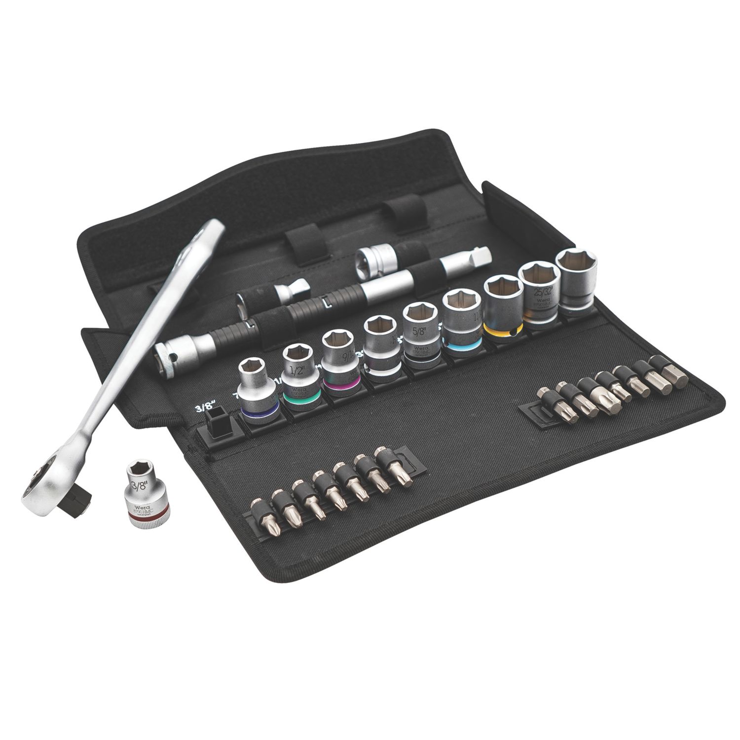 Wera 8100 SC 10 Zyklop 1/2" Drive Ratchet & Socket Set 28 Pcs (224FW)