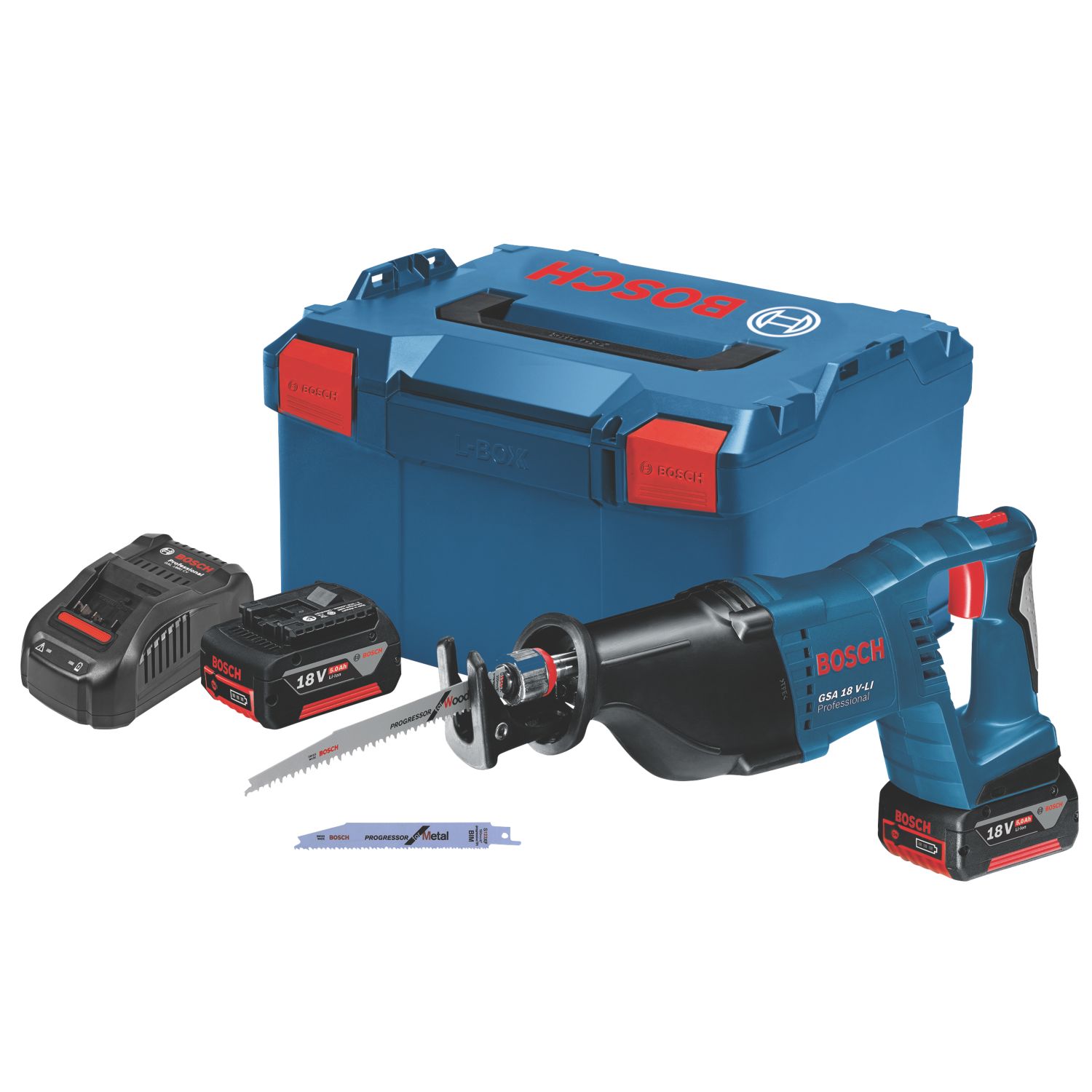 Bosch GSA 18 V-LI 18V 2 x 5.0Ah Li-Ion CoolPack Cordless Reciprocating Saw (224PV)