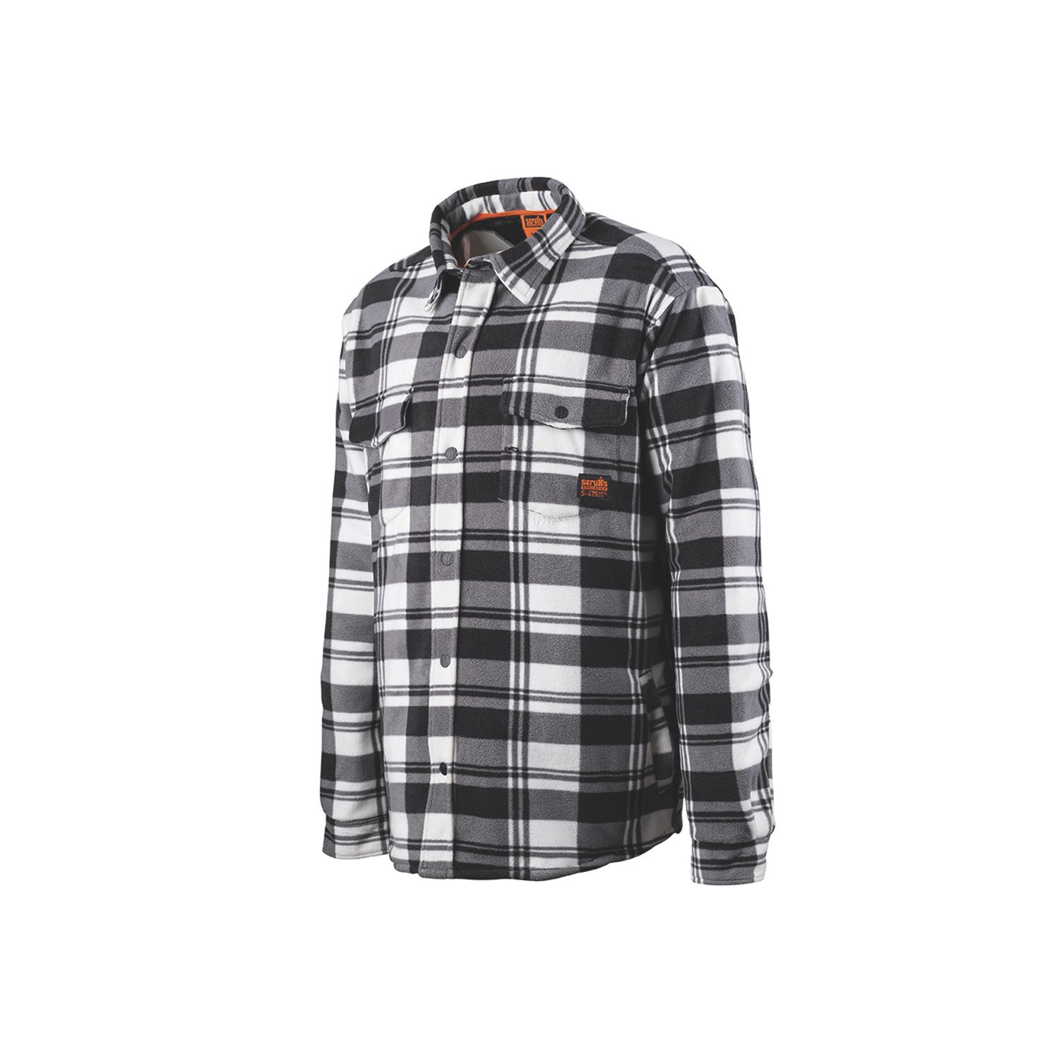 Scruffs Worker Padded Check Shacket Black / White / Grey X Small 33-35" Chest (227EJ)