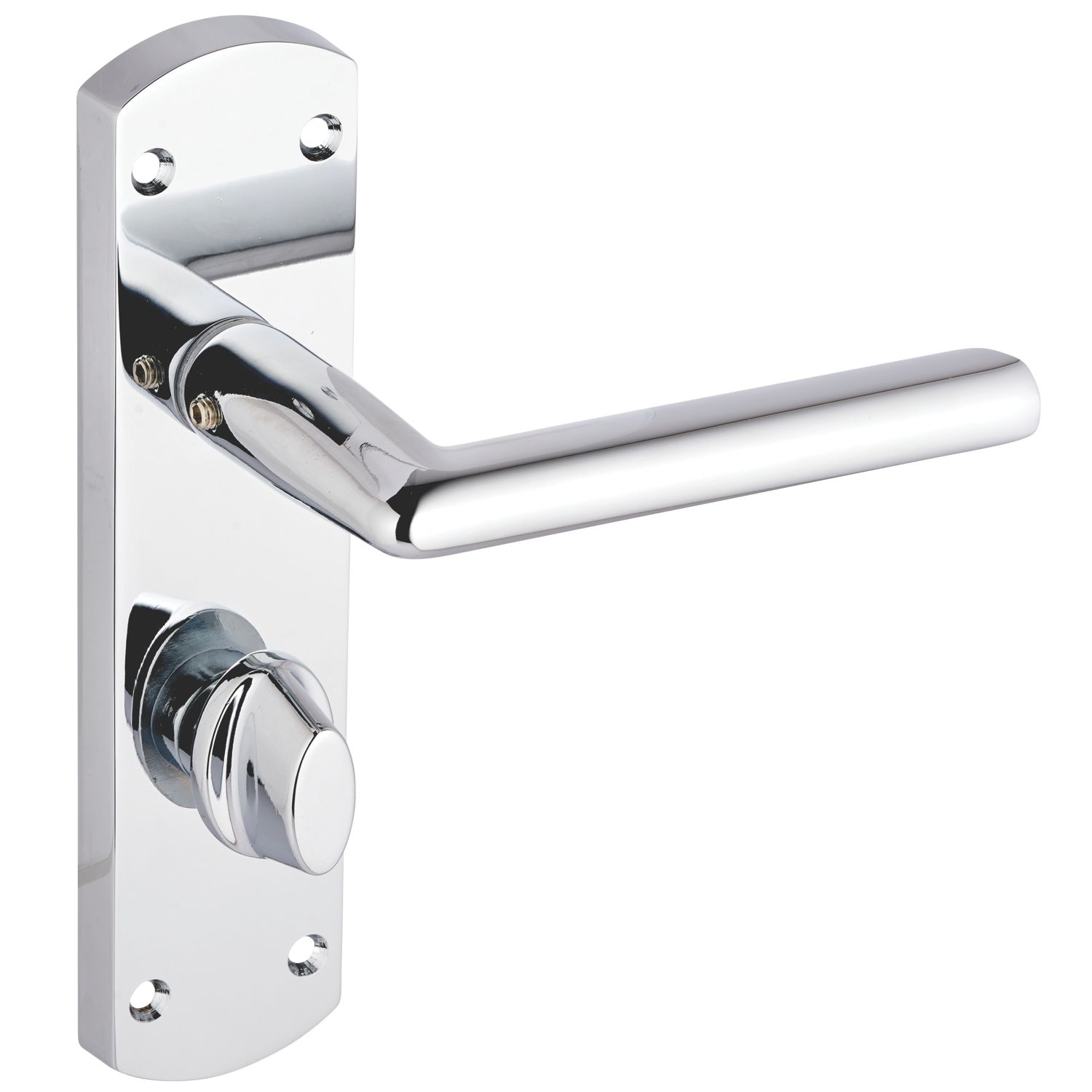 Smith & Locke Crane Fire Rated WC Door Handles Pair Polished Chrome (227HY)
