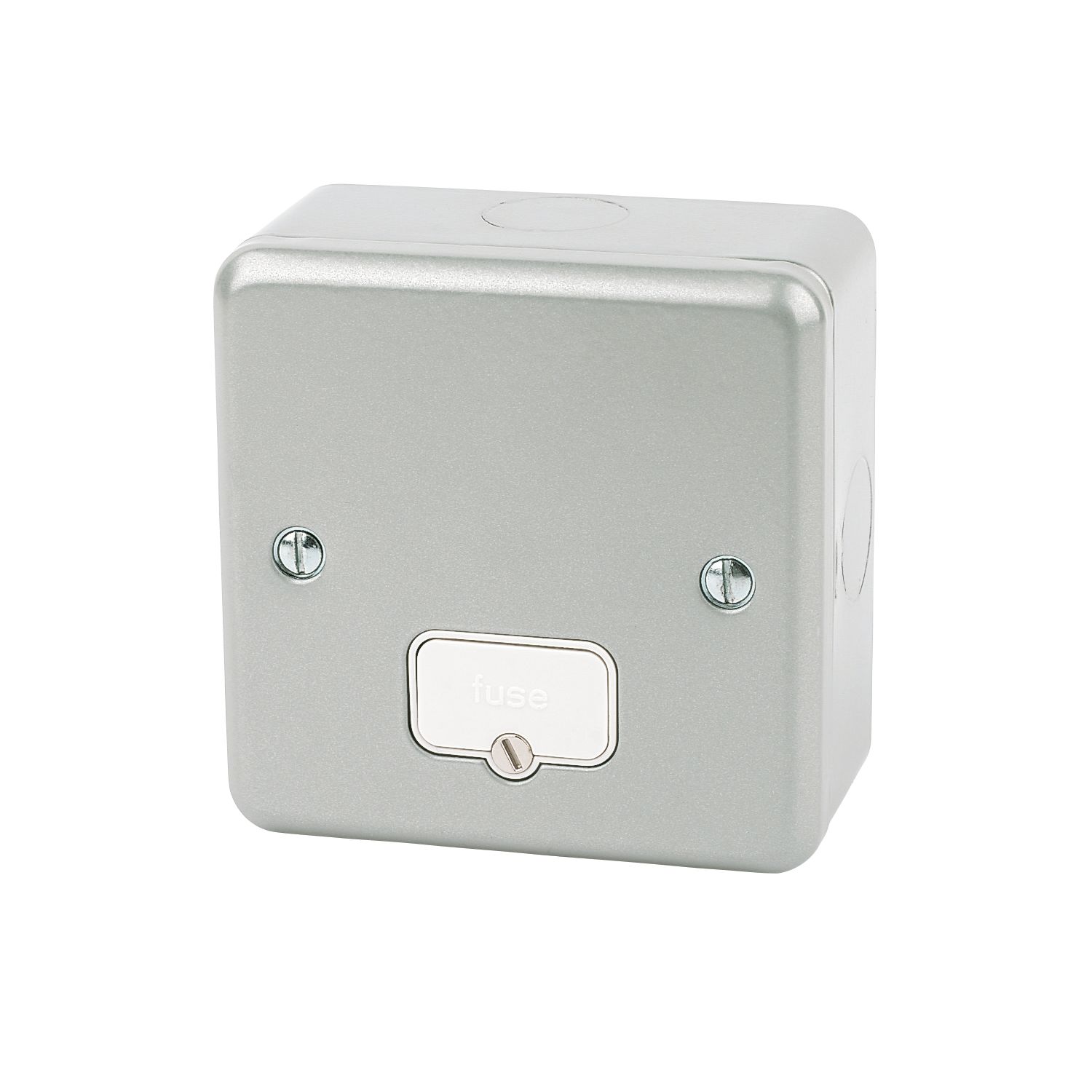 MK Metalclad Plus 13A Unswitched Metal Clad Fused Spur Aluminium with White Inserts (22894)