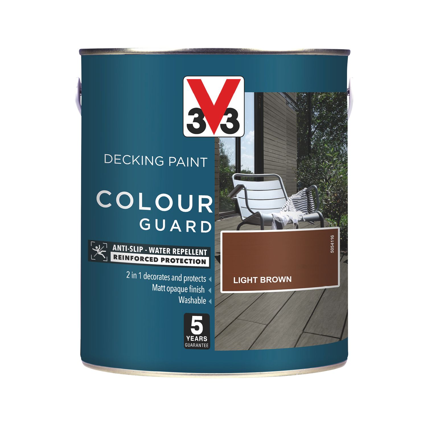 V33 Colour Guard 2.5Ltr Light Brown Anti Slip Decking Paint (228FF)