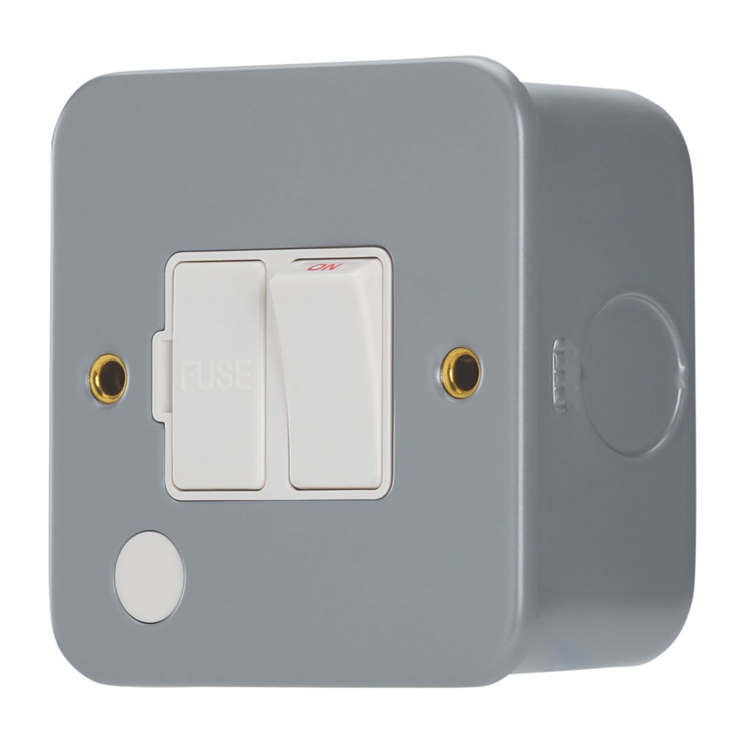 Contactum 13A Switched Metal Clad Fused Spur & Flex Outlet with White Inserts (229RP)