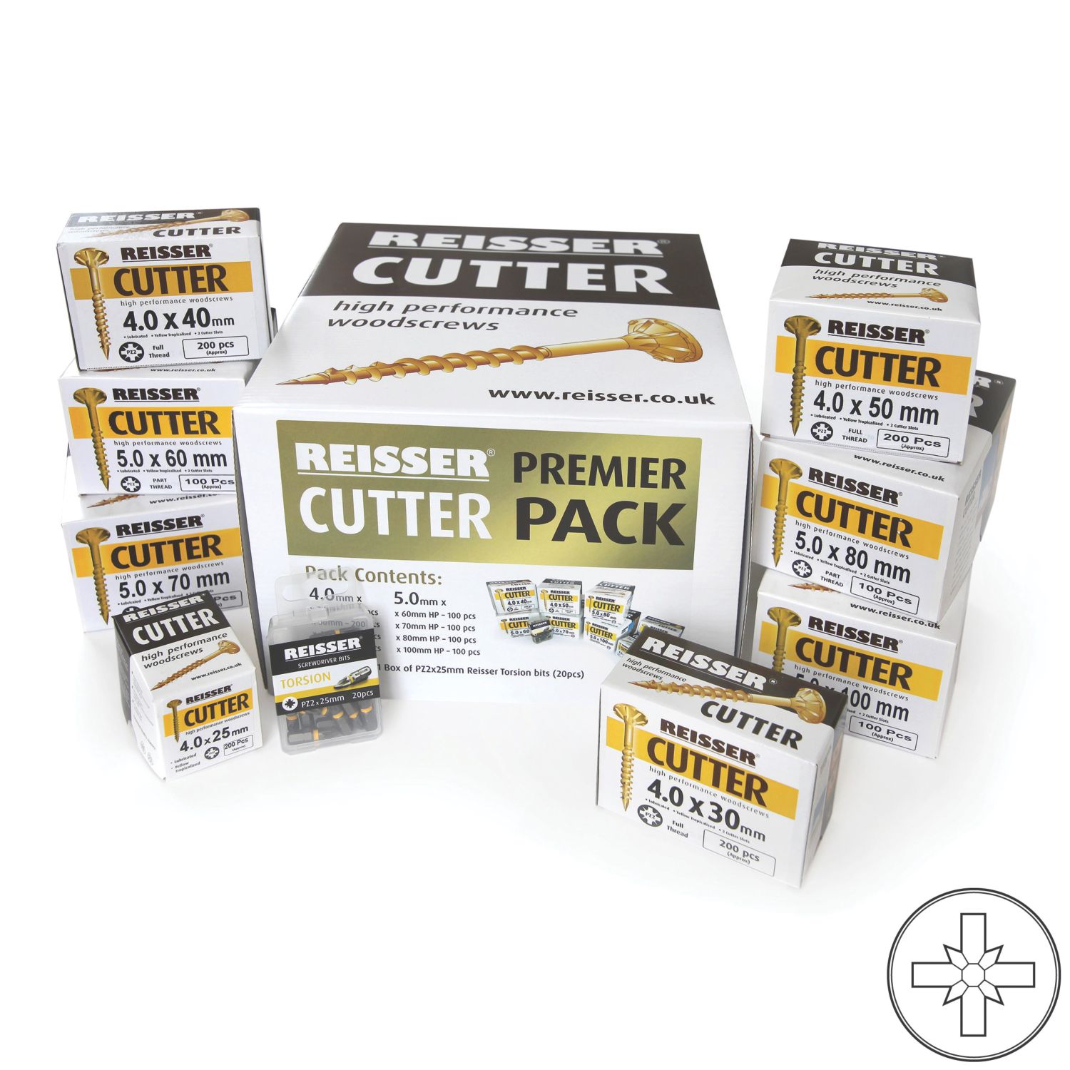 Reisser PZ Countersunk Cutter Premier Pack 1220 Pieces (229TW)