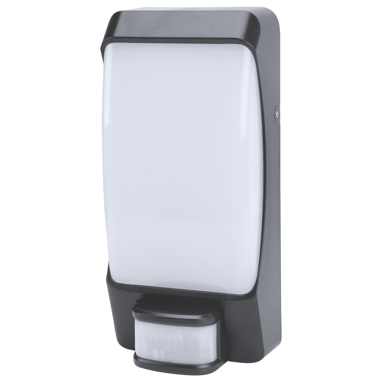 LAP Indoor & Outdoor Square LED Bulkhead With PIR Sensor Black 12W 800lm (230KJ)