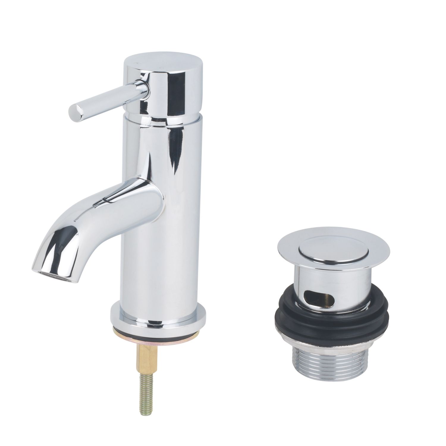 Swirl Ola Chrome 152mm Standard Lever Mono Basin Mixer Tap With Clicker Waste (2315P)