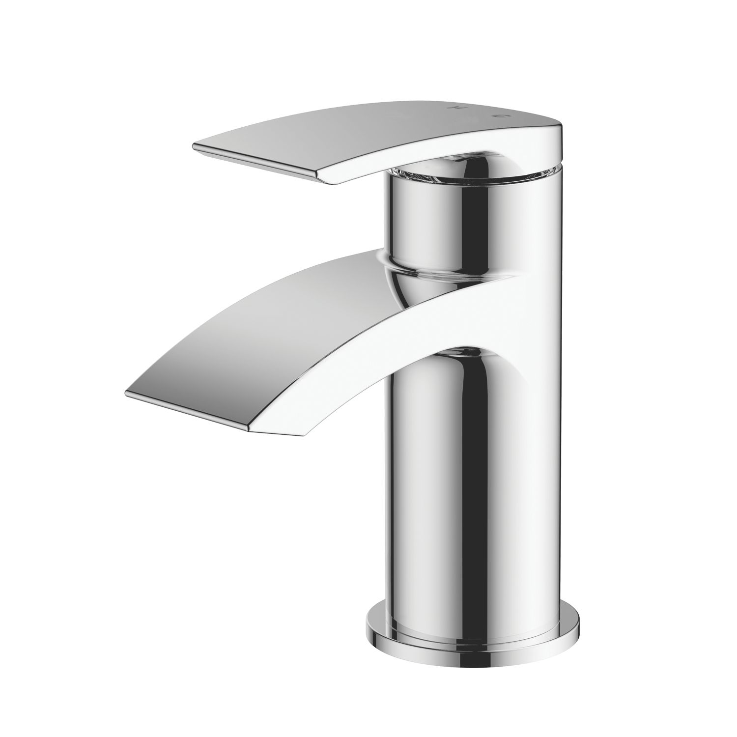 Wye Chrome 127mm Cloakroom Lever Mono Basin Mixer Tap With Clicker Waste (2326P)