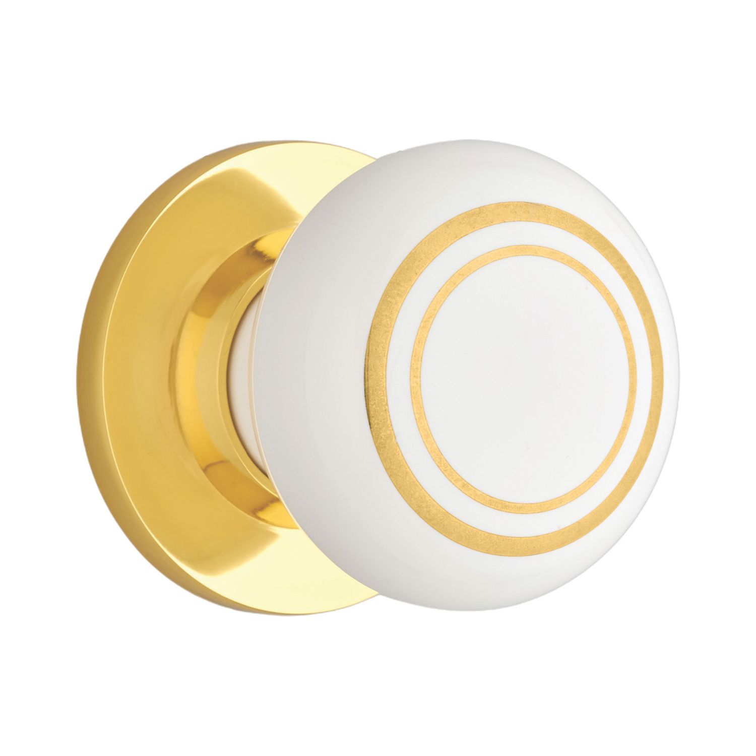 Designer Levers Door Knob on Brass Base 60mm Pair White (233KK)