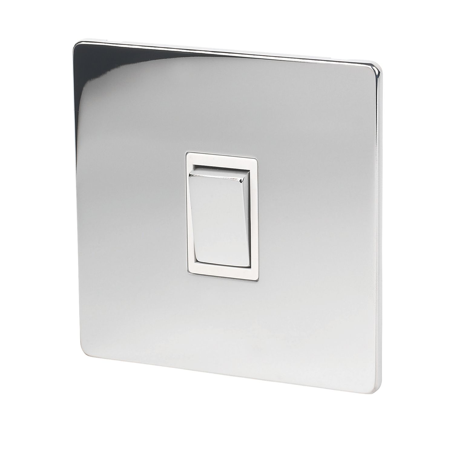 LAP 10AX 1-Gang 2-Way Light Switch Polished Chrome with White Inserts (23575)