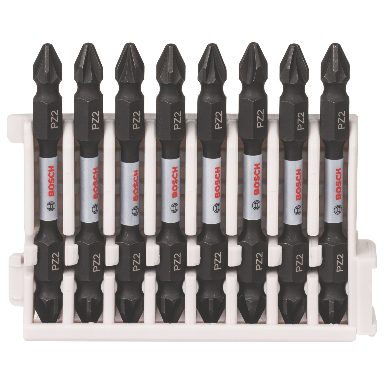 Bosch 1/4" 65mm Hex Shank PZ2 Impact Control Double-Ended Screwdriver Bits 8 Piece Set (235FW)