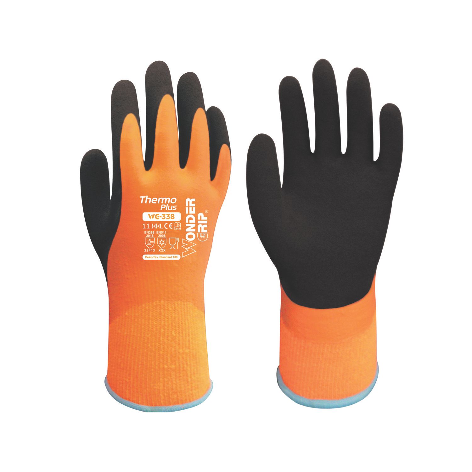 Wonder Grip WG-338 Thermo Plus 11 Thermal Waterproof Gloves Orange 2X Large (237VJ)
