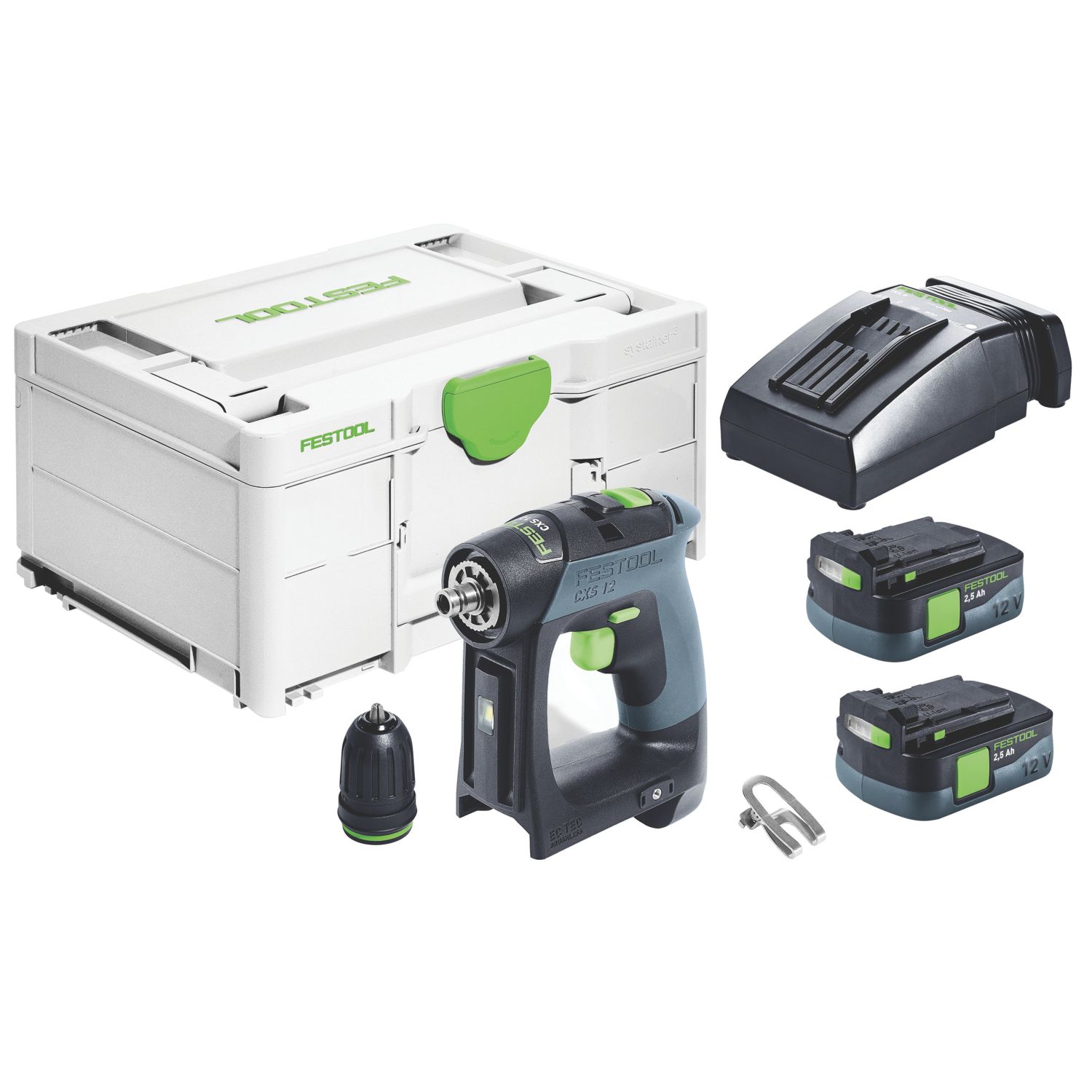 Festool CXS 12 2.5-Plus 12V 2 x 2.5Ah Li-Ion Brushless Cordless Drill (237VT)