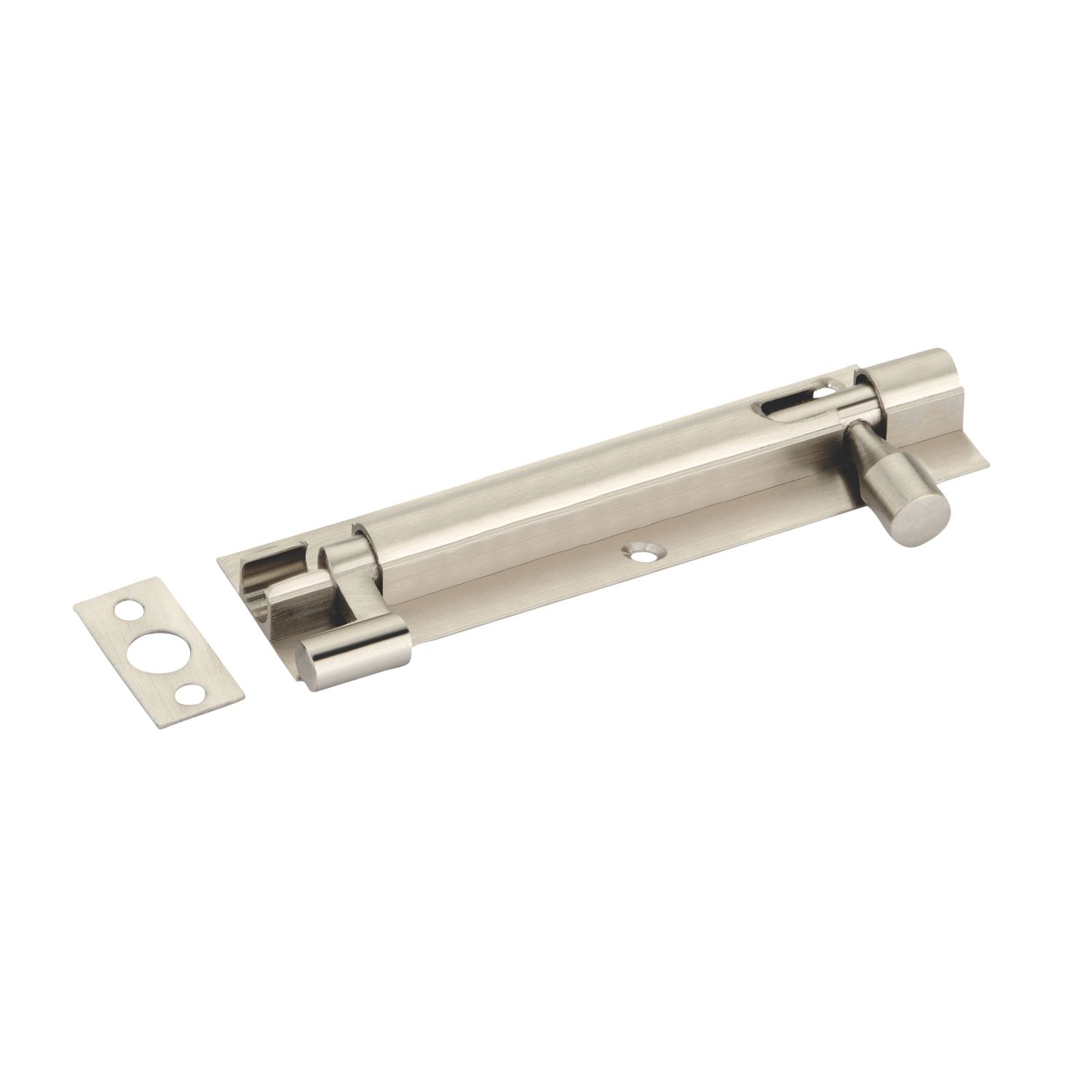 Smith & Locke Necked Door Bolt Satin Nickel 150mm (238PY)