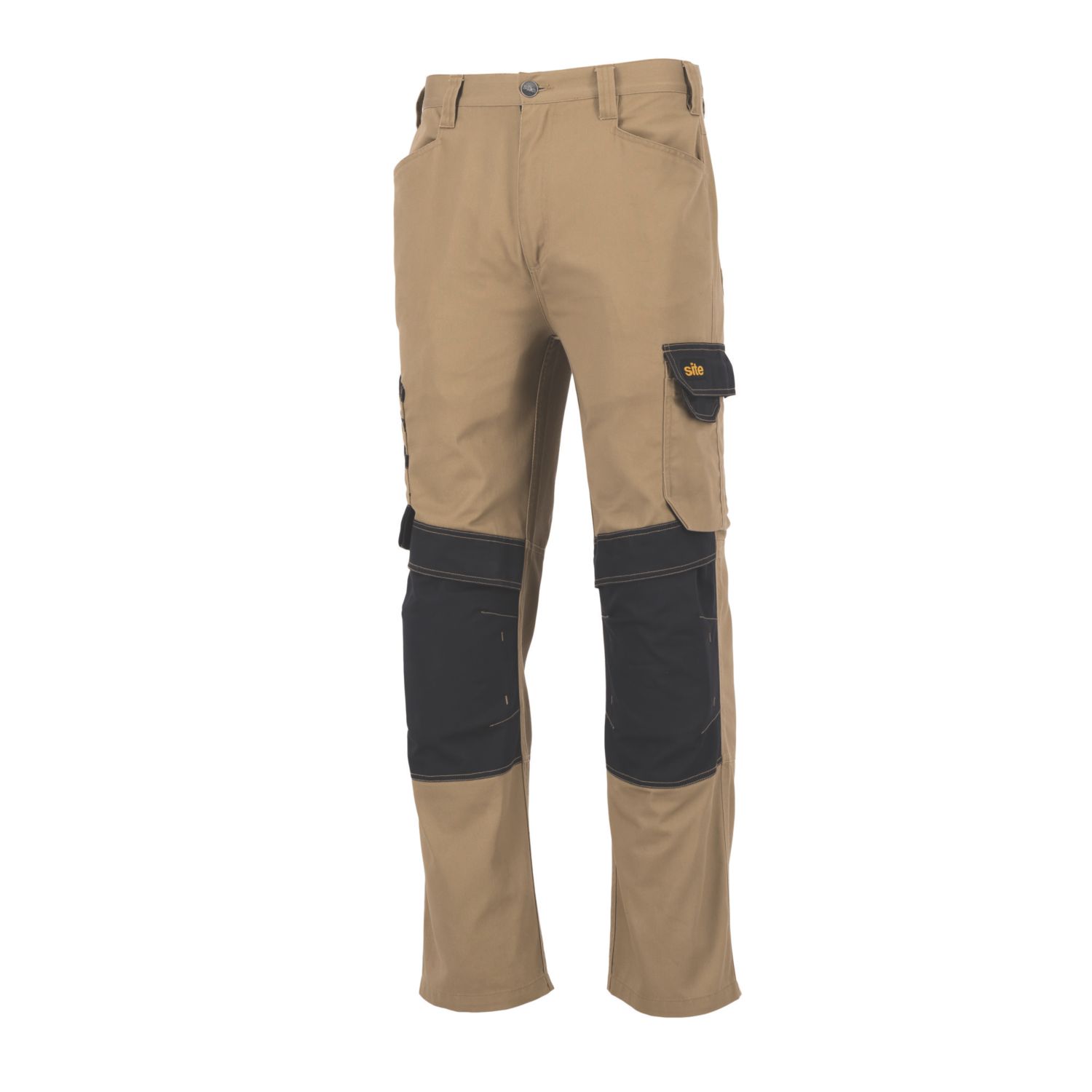 Site Coppell Work Trousers Tan/Black 32" W 32" L (238RV)