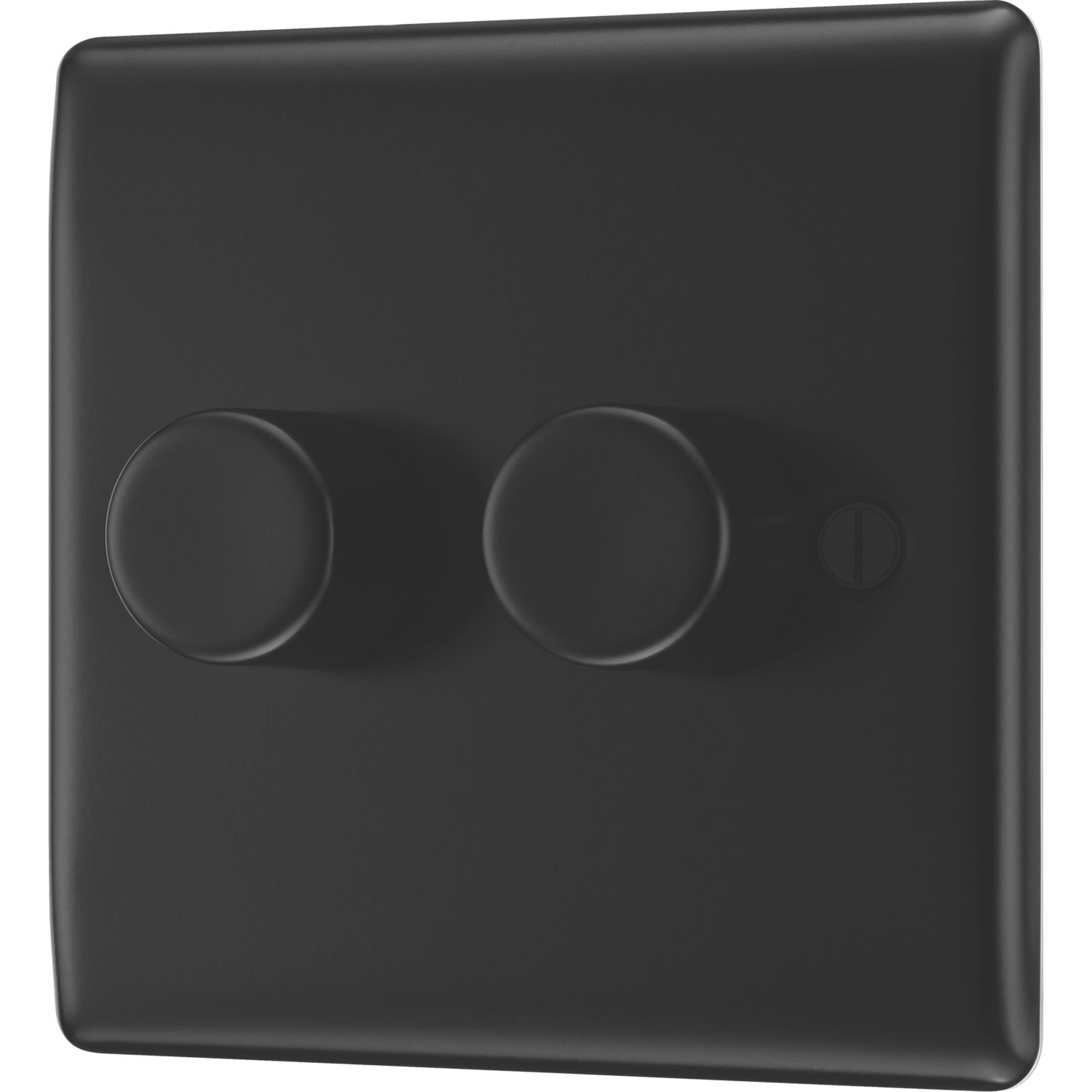 British General Nexus Metal 2-Gang 2-Way LED Dimmer Switch Matt Black (240CH)
