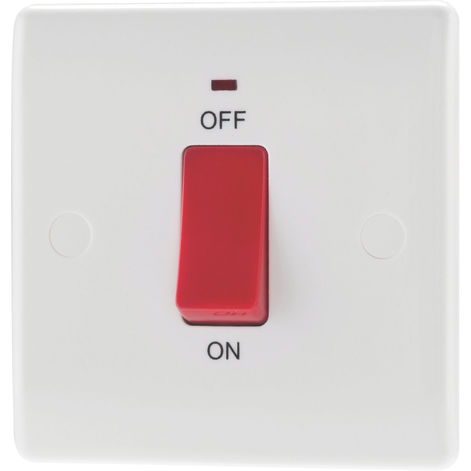 British General 800 Series 45A 1-Gang DP Cooker Switch White with LED (240HV)