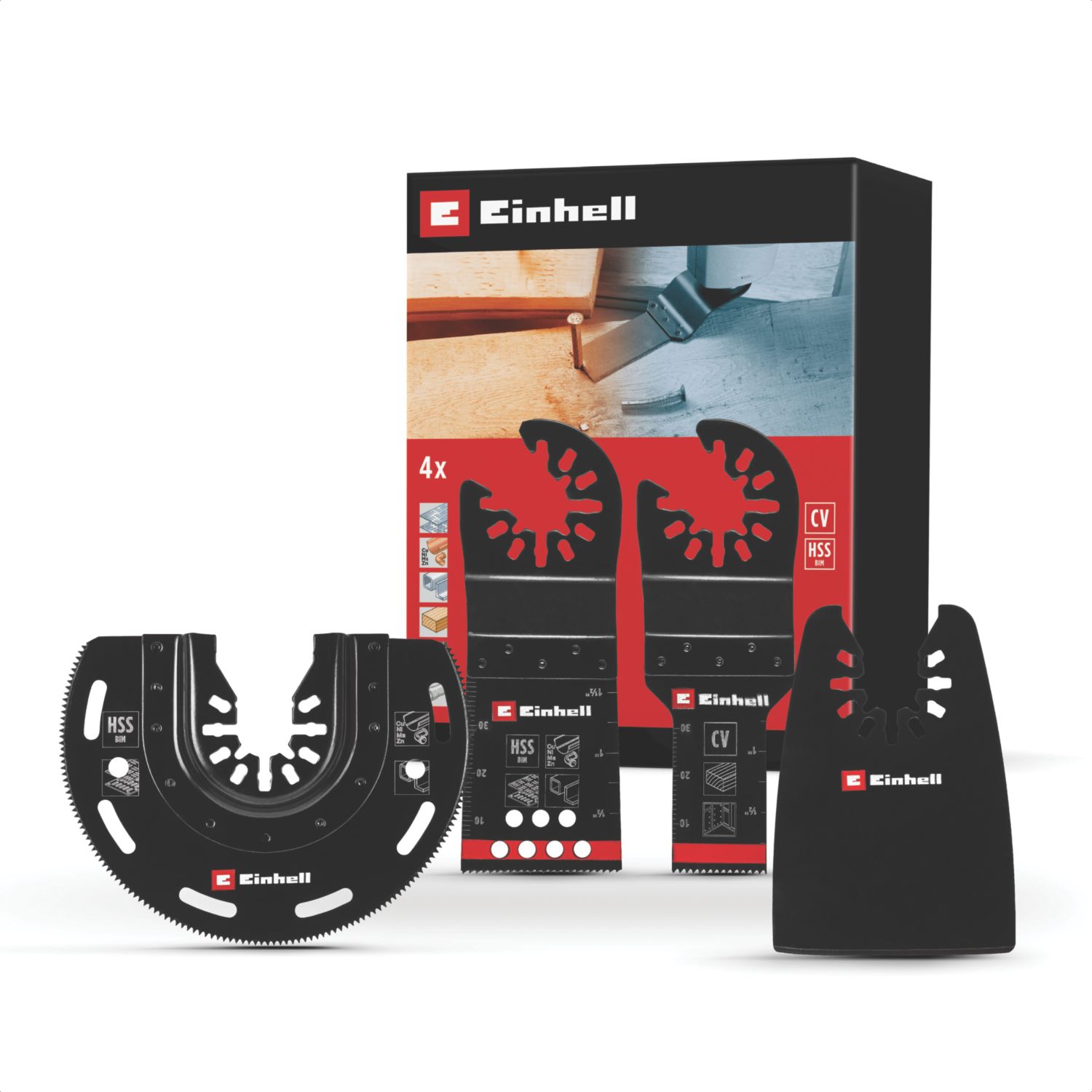 Einhell 49708204 Multi-Material Multi-Tool Accessory Kit 4 Pieces (241AP)