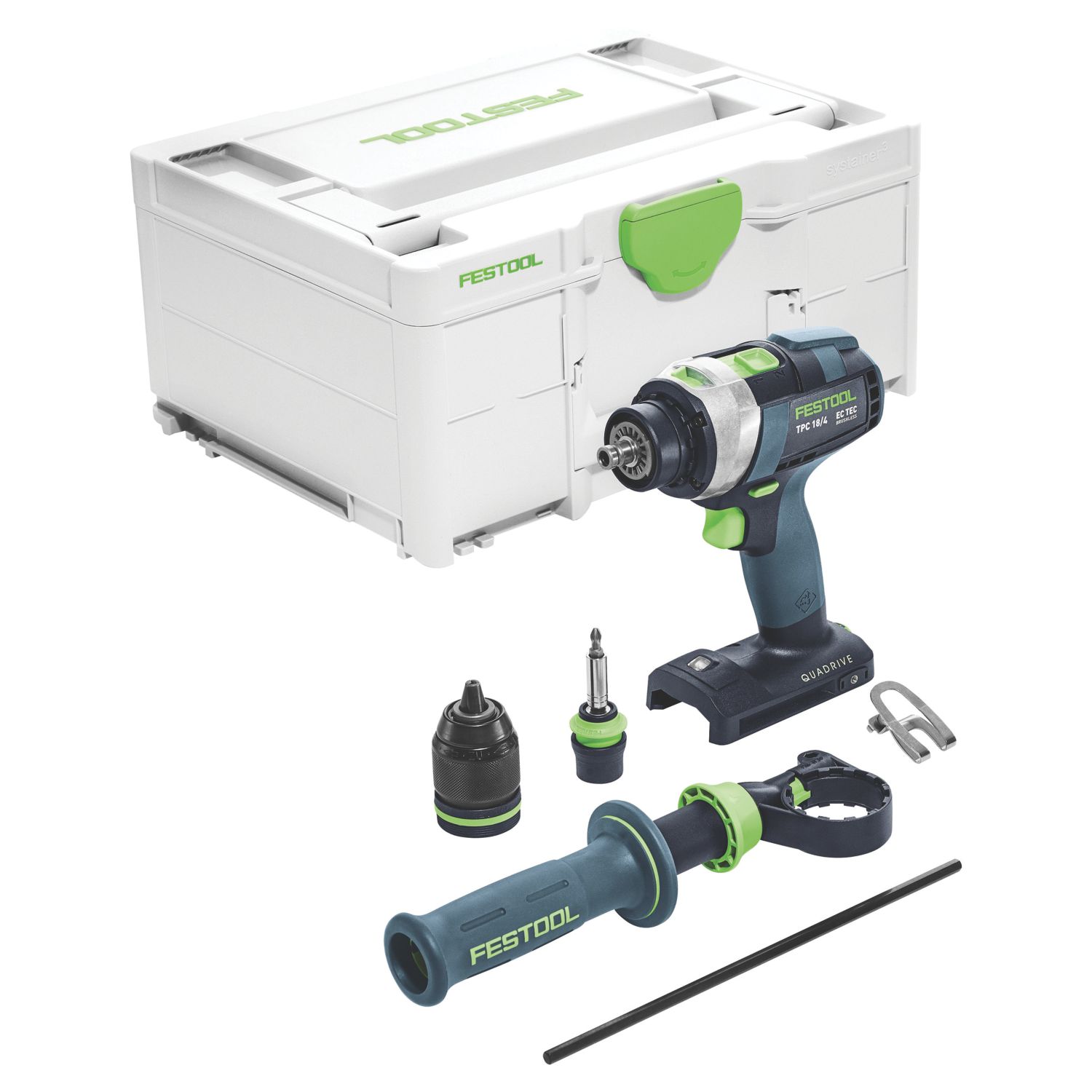 Festool TPC 18/4 I-Basic Quadrive 18V Li-Ion Airstream Brushless Cordless Percussion Drill - Bare (241HN)