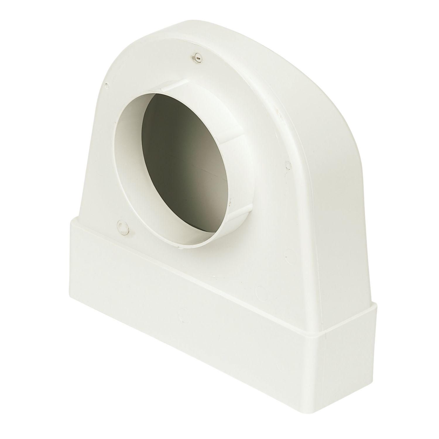Manrose PVC Round to Rectangular Flat Channel Appliance Connector Elbow 90° Bend White 212mm x 100mm (24211)
