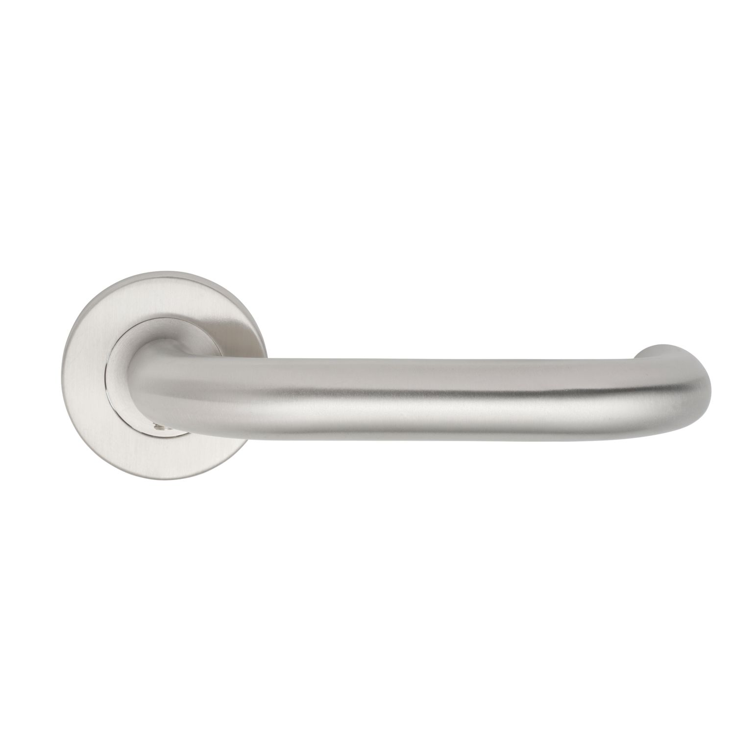 Eurospec Fire Rated Safety Lever on Rose Pair Satin Stainless Steel (2432J)
