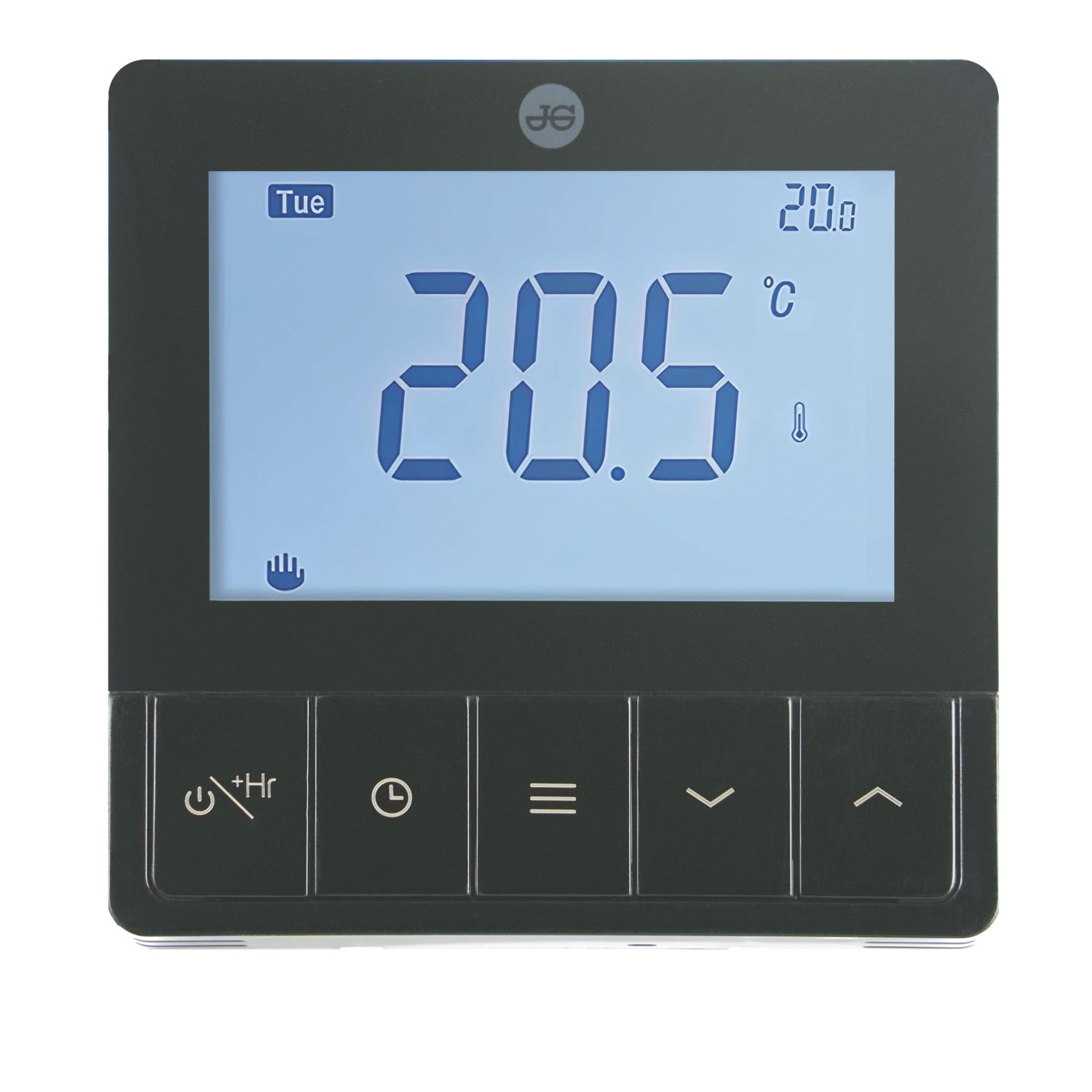 JG Underfloor JGSTATRF4BL JG UFH 240V Wired RF Programmable Thermostat Black 240V (244TA)