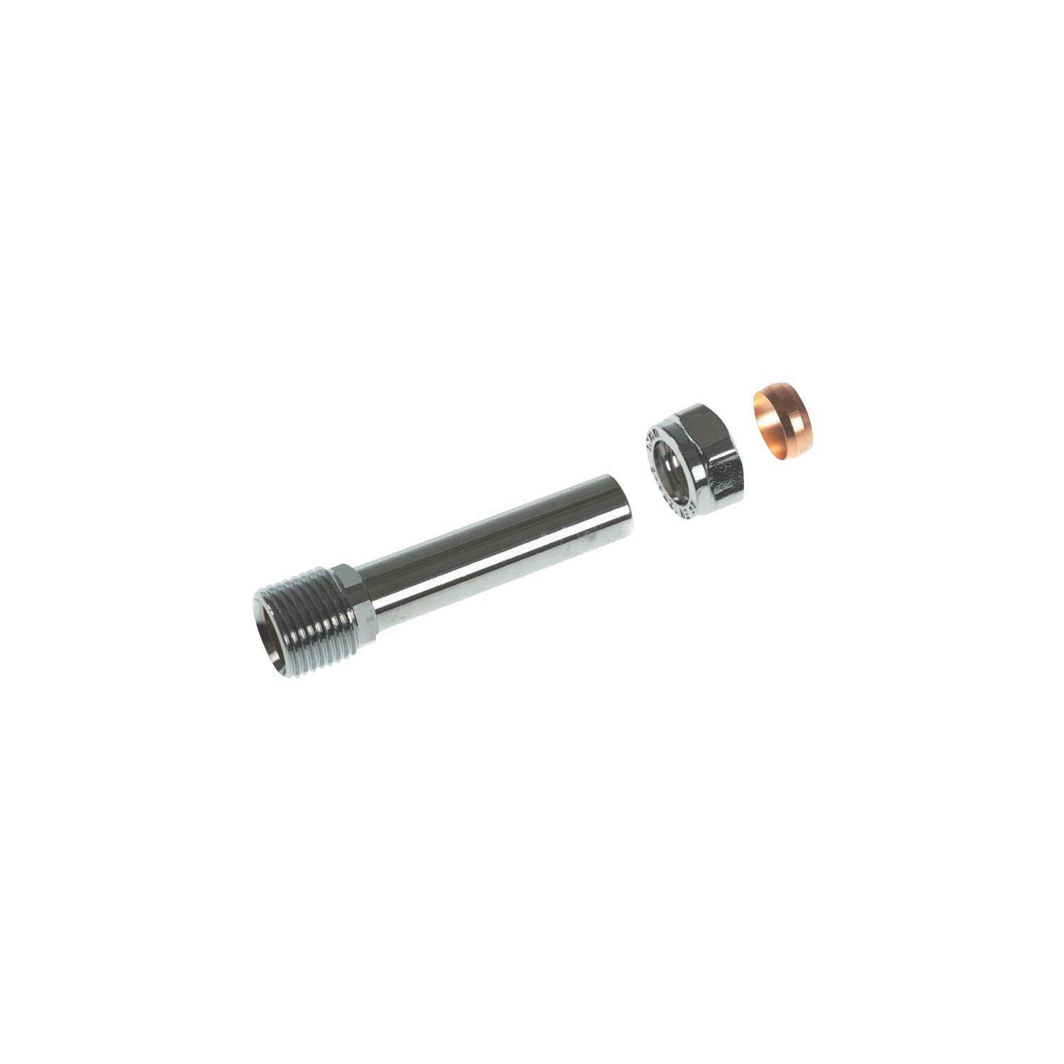 Tesla 1/2" BSP Male Taper x 15mm Compression 60mm Chrome Radiator (2456R)