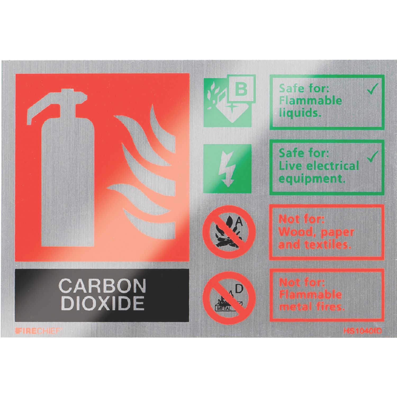 Firechief Non Photoluminescent "CO2" Fire Safety Sign 150mm x 100mm (245FX)