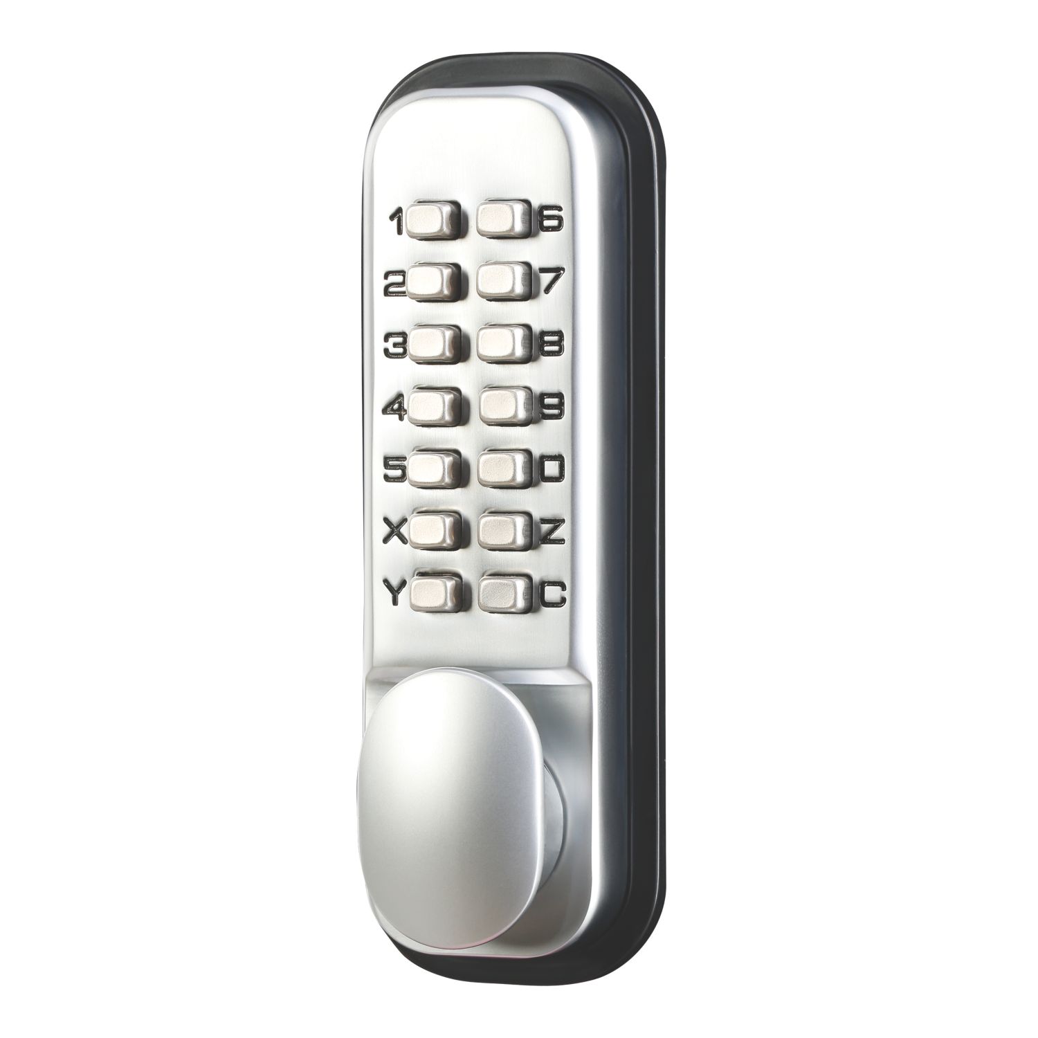 Smith & Locke Push-Button Lock 37.5mm Silver (245YX)