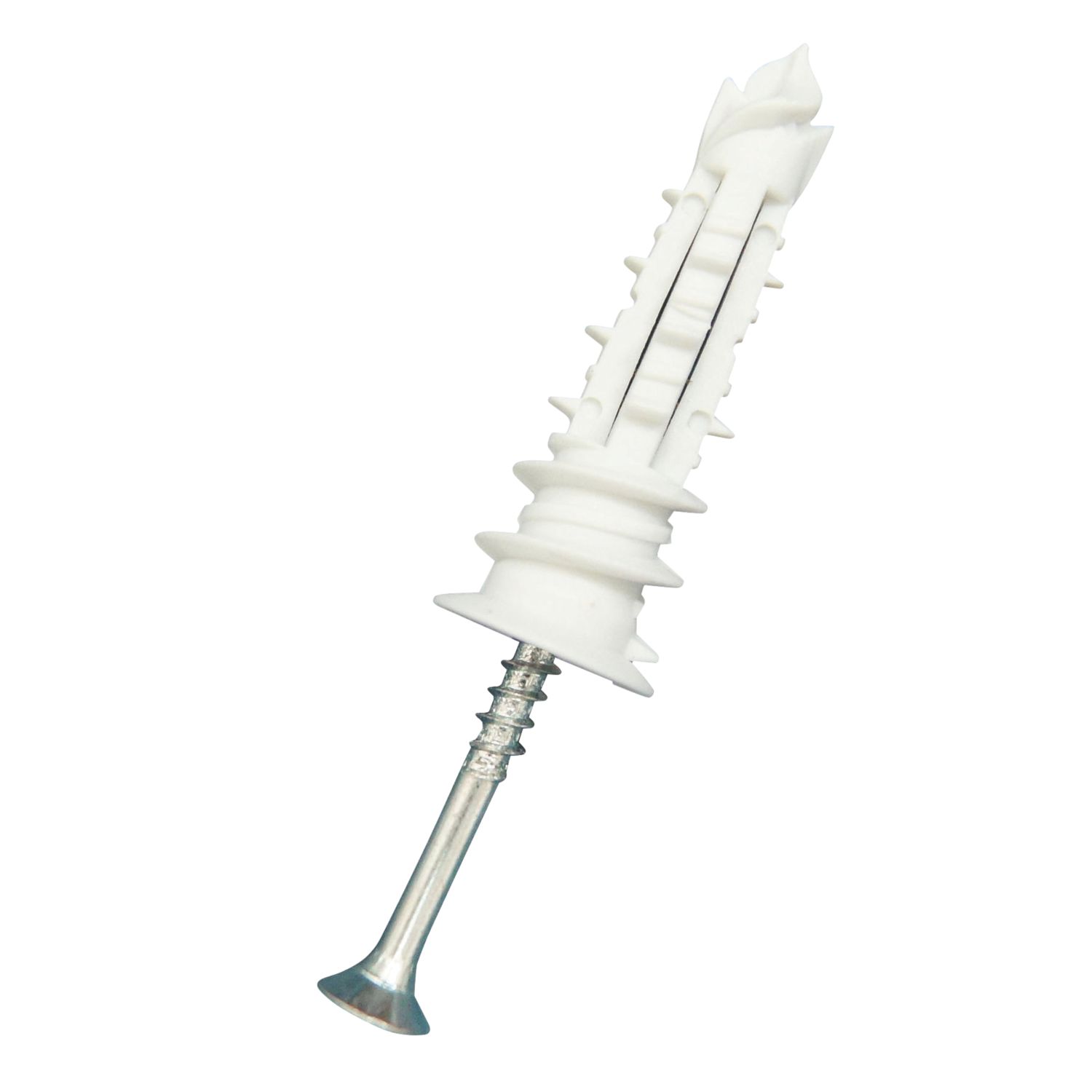 Easyfix Self-Drilling Expansion Plugs with Countersunk Head Screws Nylon 43mm 50 Pack (2473T)