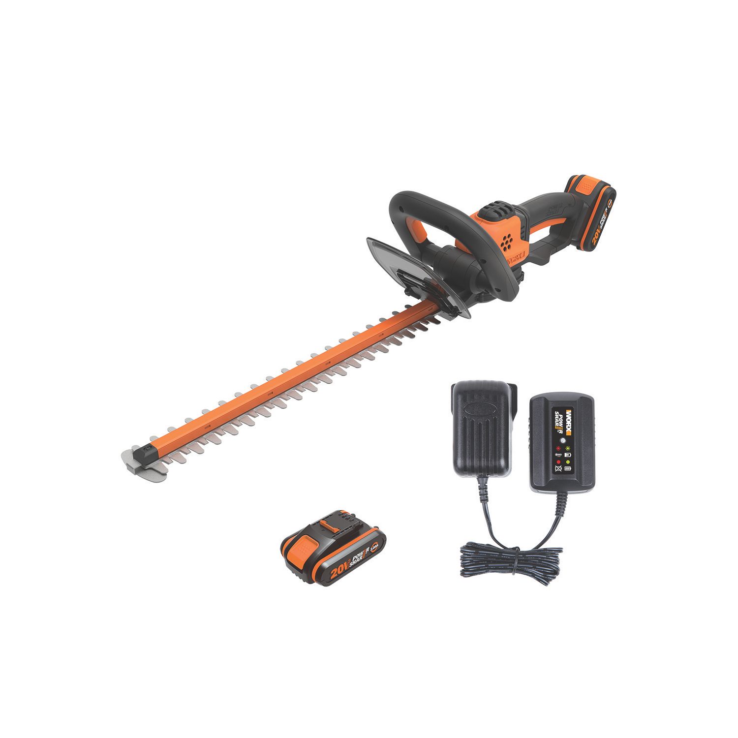 Worx WG261E.1 45cm 20V 1 x 2.0Ah Lithium PowerShare Cordless Hedge Trimmer (250HA)
