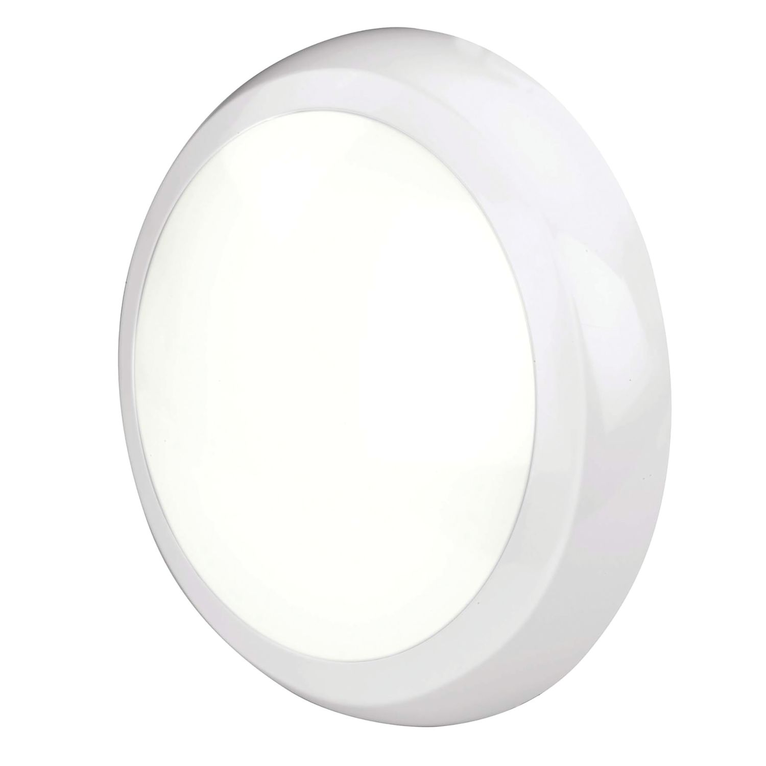 4lite KUDO Indoor & Outdoor Maintained Emergency Round LED Wall/Ceiling Light Bulkhead White 18W 1700lm (251AA)