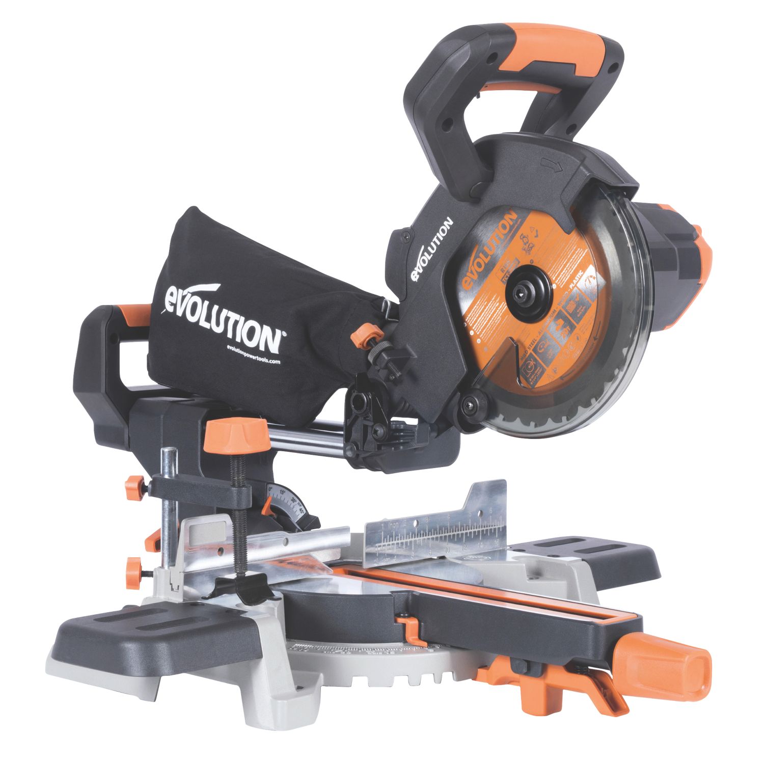 Evolution R185SMS-Li 185mm 18V Li-Ion EXT Cordless Single-Bevel Sliding Mitre Saw - Bare (251VV)