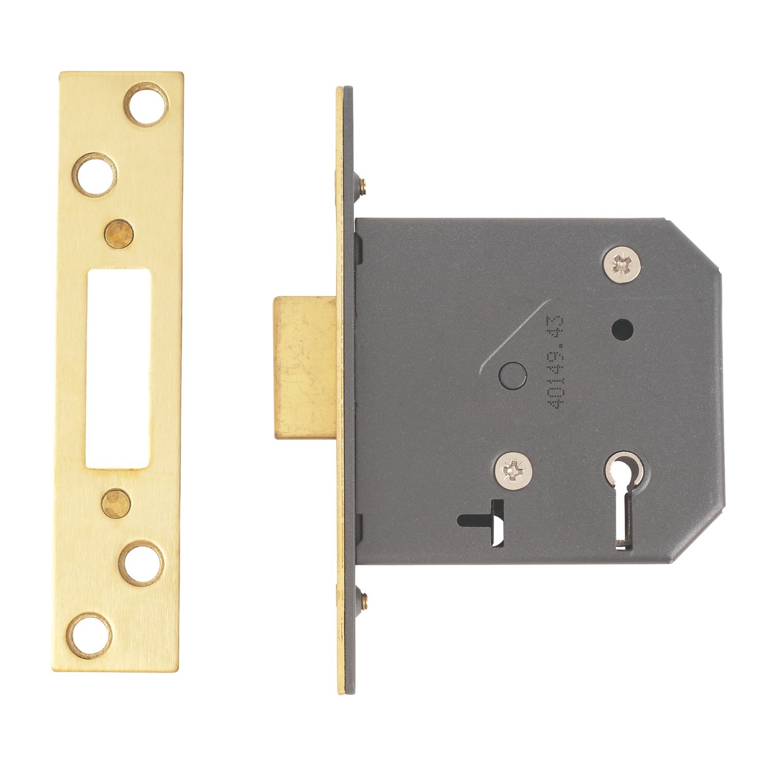 Yale 5 Lever Polished Brass Mortice Deadlock 76mm Case - 57mm Backset (25243)