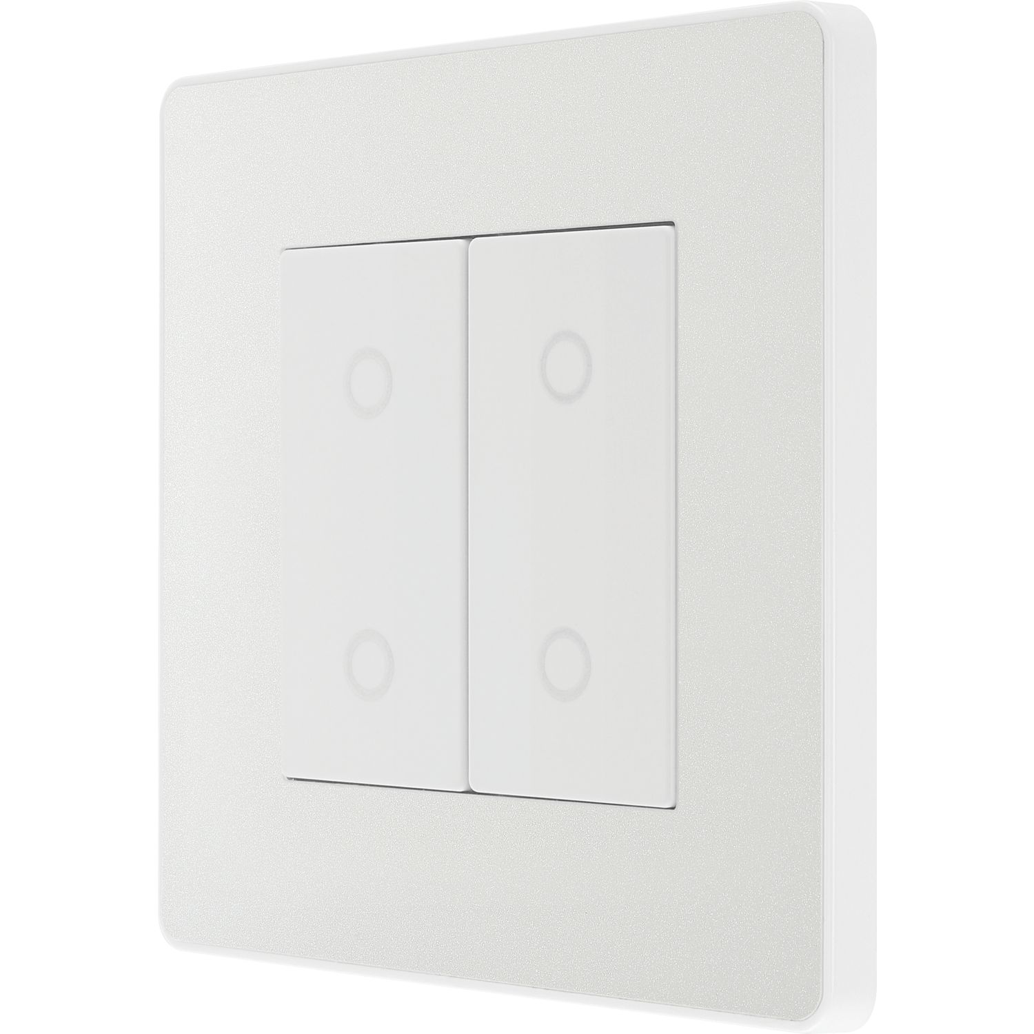 British General Evolve 2-Gang 2-Way LED Double Master Touch Trailing Edge Dimmer Switch Pearlescent White with White Inserts (252PY)