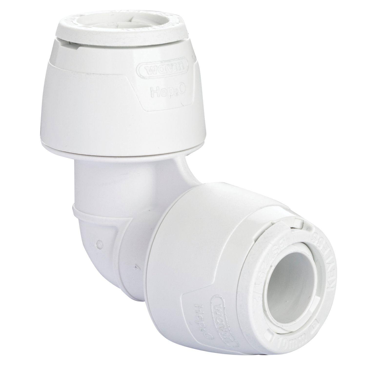 Hep2O Plastic Push-Fit Equal 90° Keyless Elbow 10mm 10 Pack (252RE)