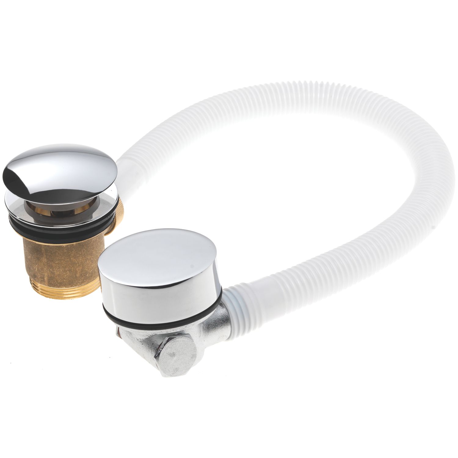 Aqualisa Options Chrome Round Head Bath Overflow Filler Tap With Waste (253HP)