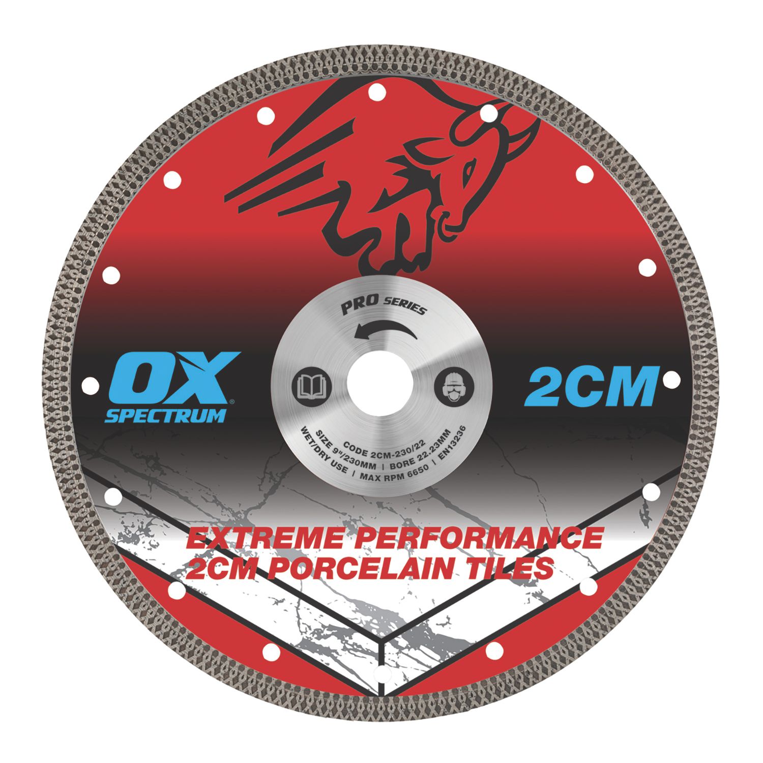 OX Pro Tile Diamond Blade 230mm x 22.23mm (254HT)