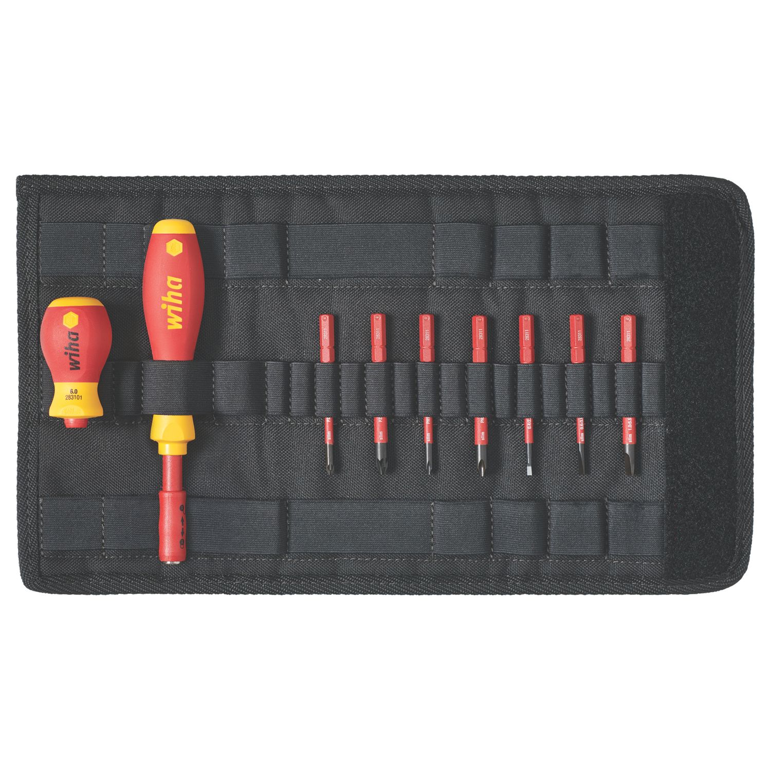 Wiha SlimVario VDE Screwdriver with Bits 10 Piece Set (254KW)