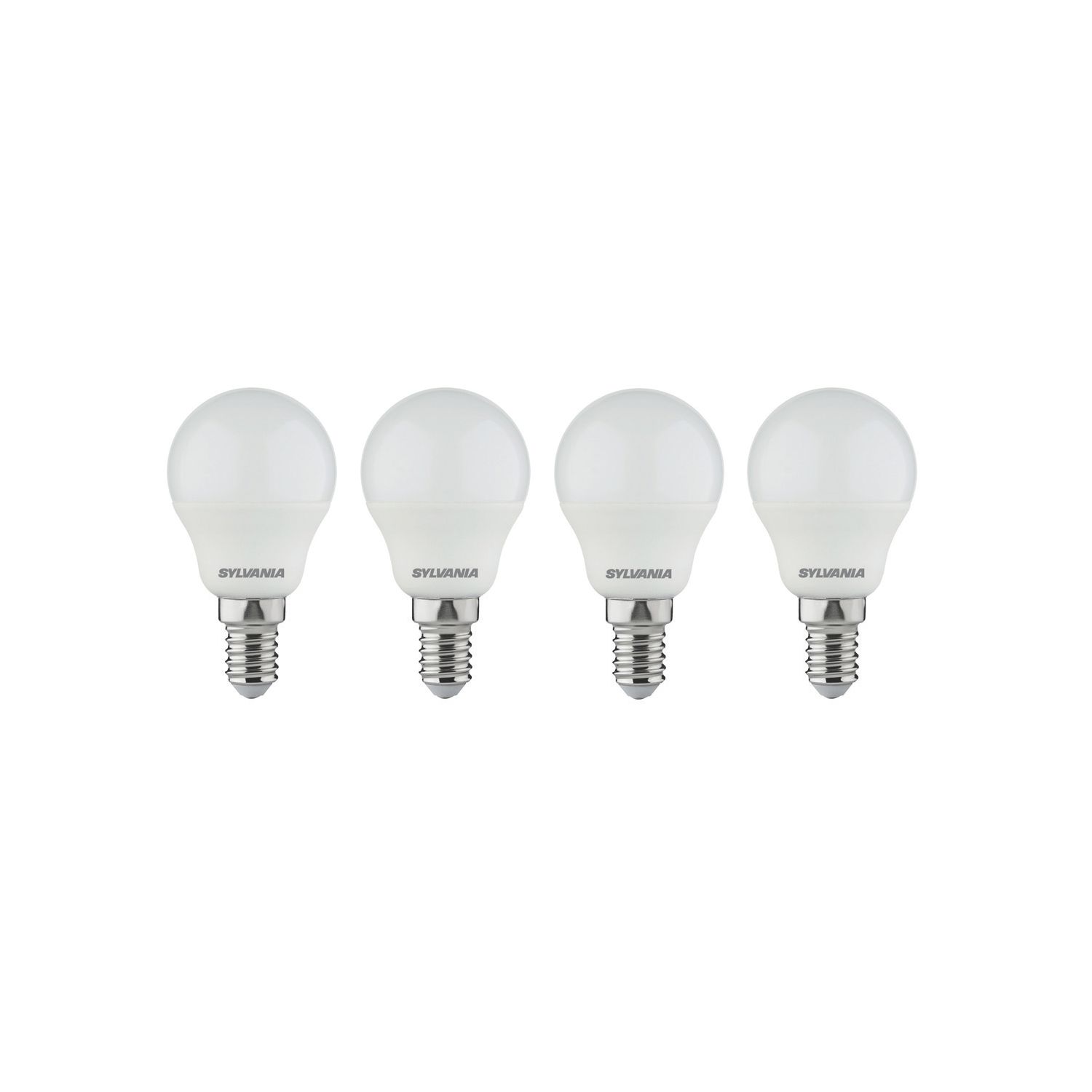 Sylvania Toledo E14 Mini Globe LED Light Bulb Frosted 470lm 4.2W 4 Pack (255EV)
