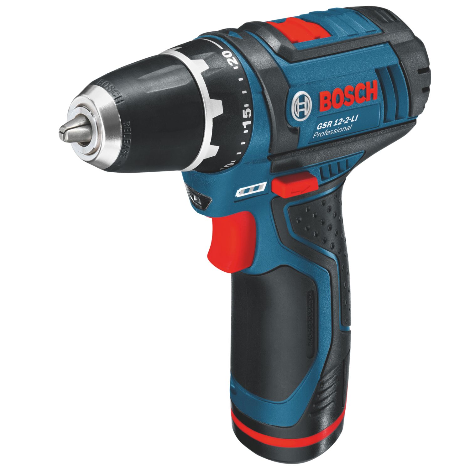 Bosch GSR12V-15 12V 2 x 2.0Ah Li-Ion CoolPack Cordless Drill Driver (255XK)