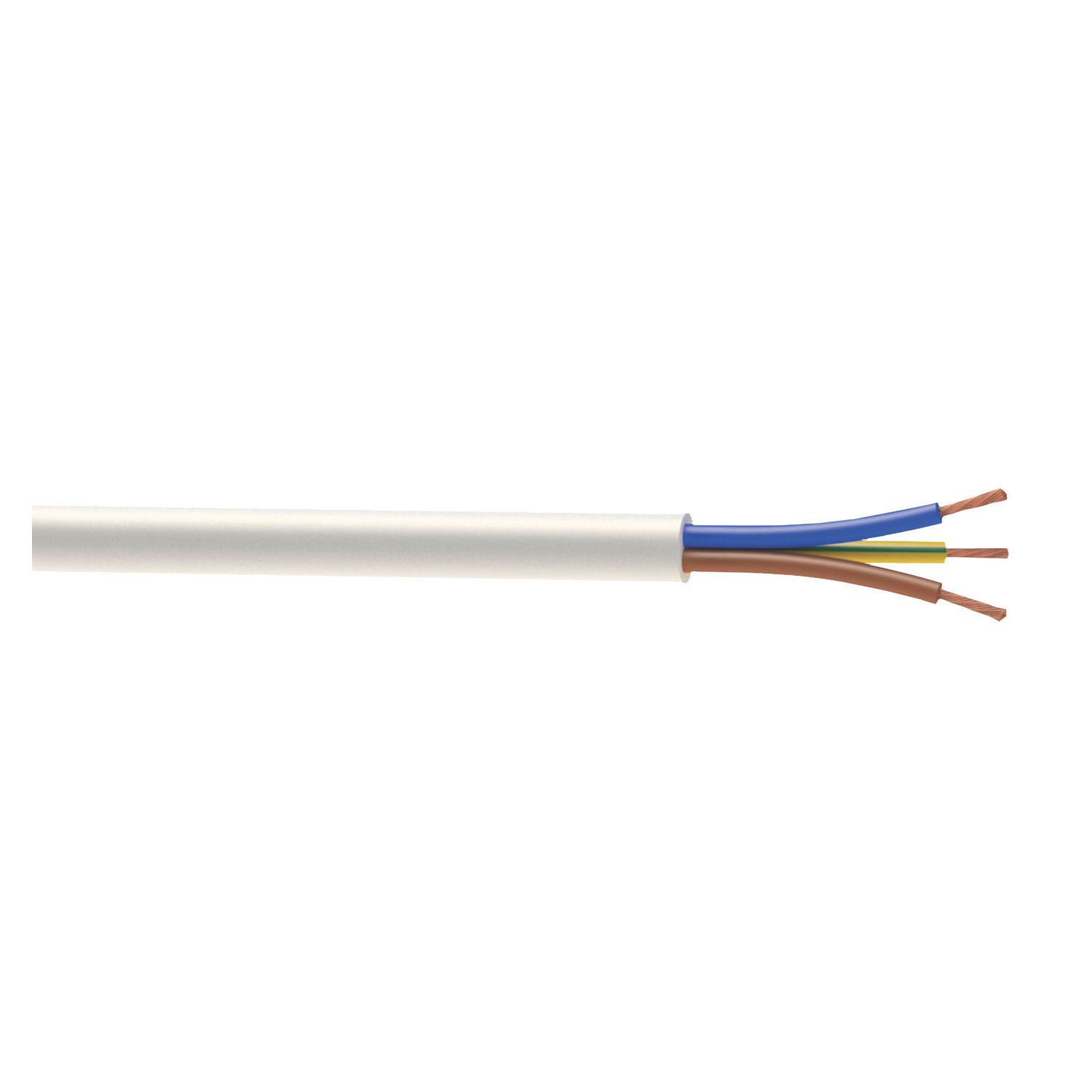 Time 3093Y White 3-Core 1.5mm² Flexible Cable 25m Drum (257JY)