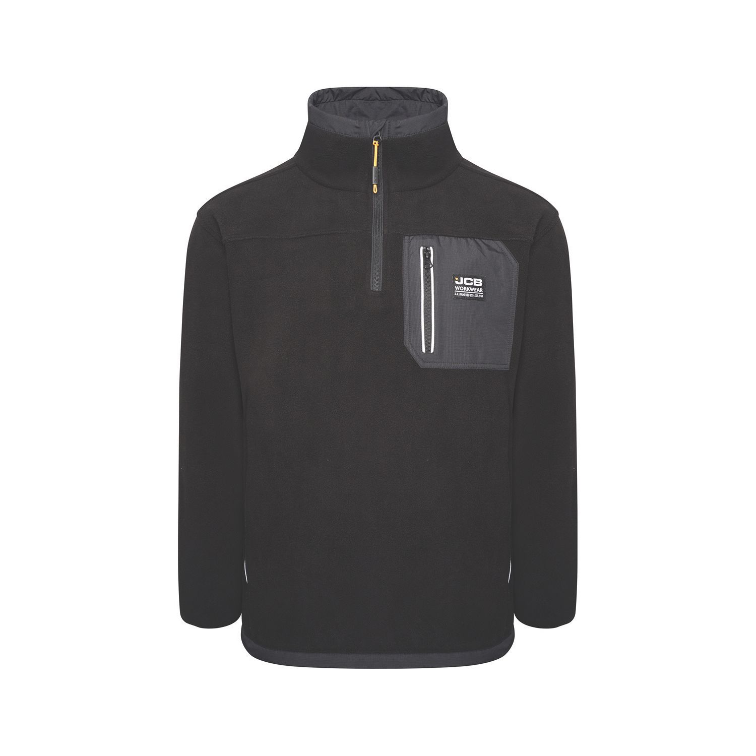 JCB Trade 1/4 Zip Tech Fleece Black Large 42-44" Chest (257RX)