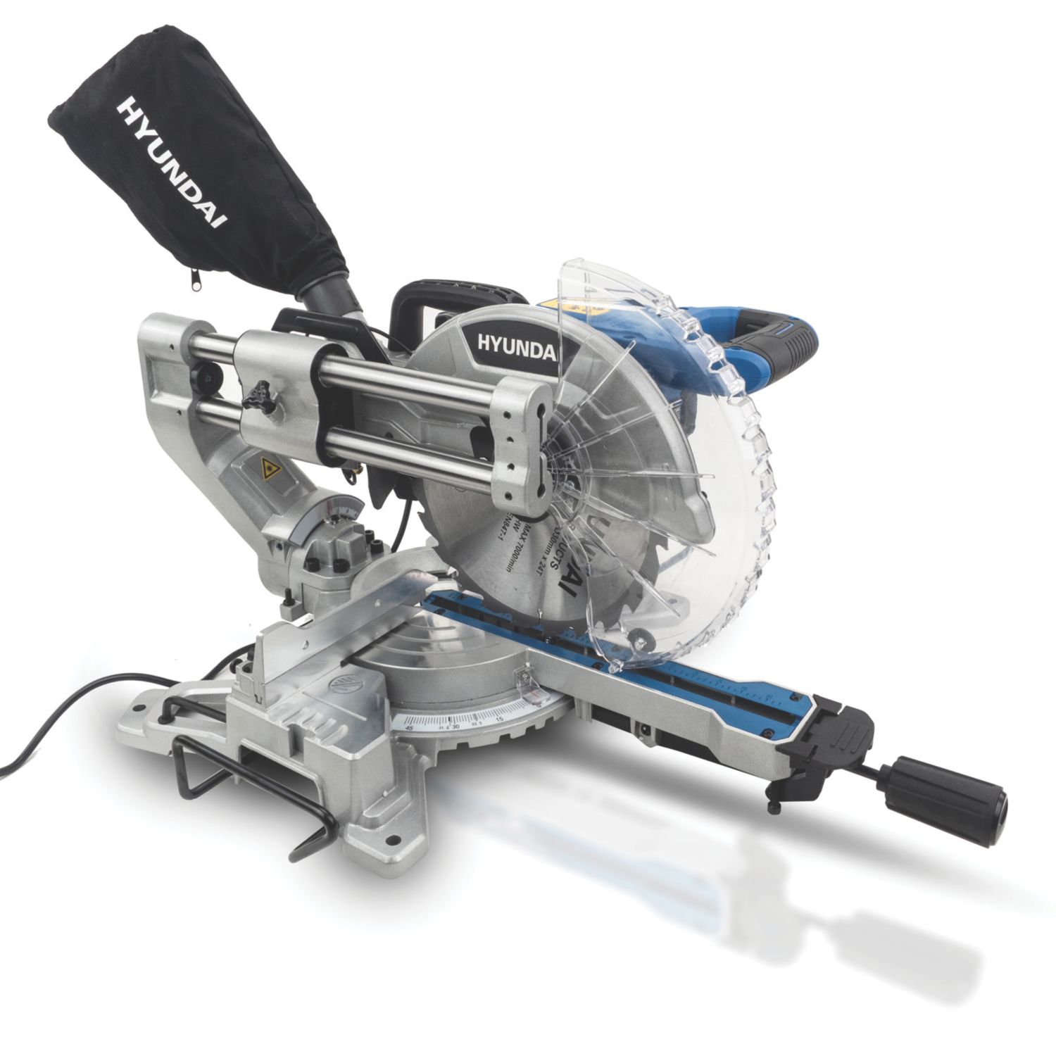 Hyundai HYMS2000E 255mm Electric Single-Bevel Sliding Mitre Saw 230V (257TF)