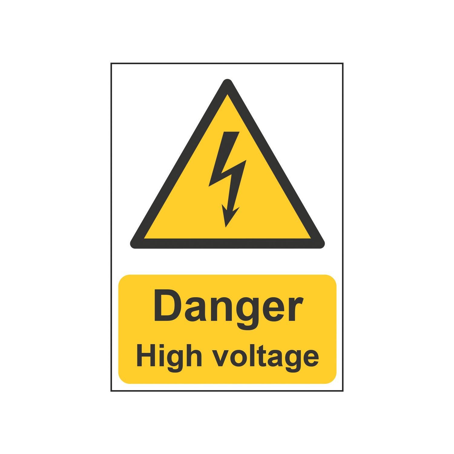 Essentials "Danger High Voltage" Sign 210mm x 148mm (258HL)