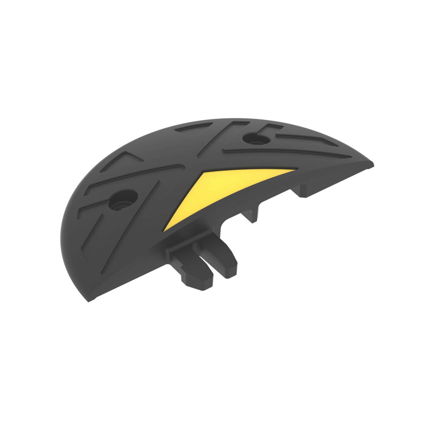 JSP 10mph Speed Bump End Caps Black / Yellow 50mm 2 Pack (258YL)